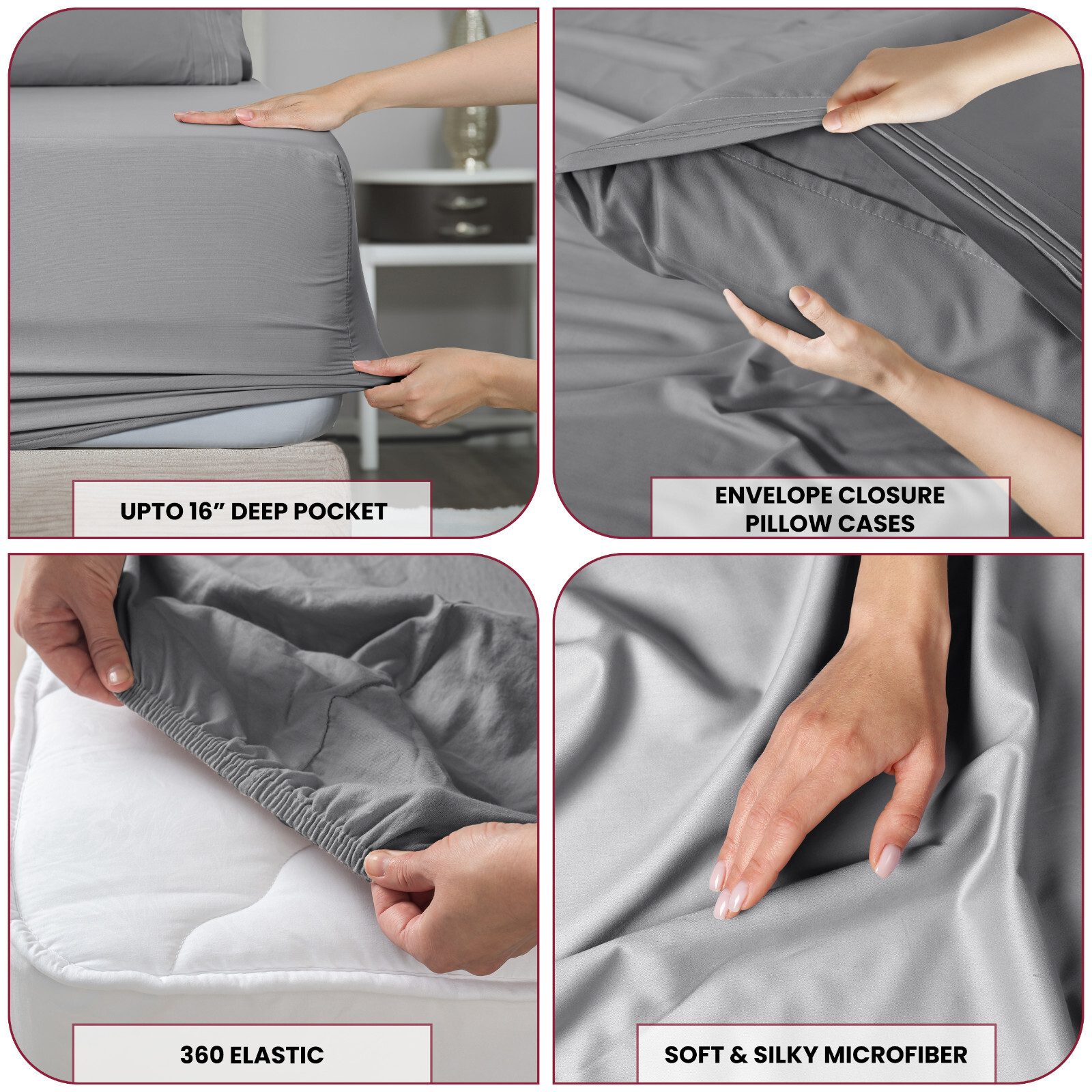 Bed sheet set 4 Piece Ultra Soft Microfiber Deep Pocket Sheets Hotel Quality