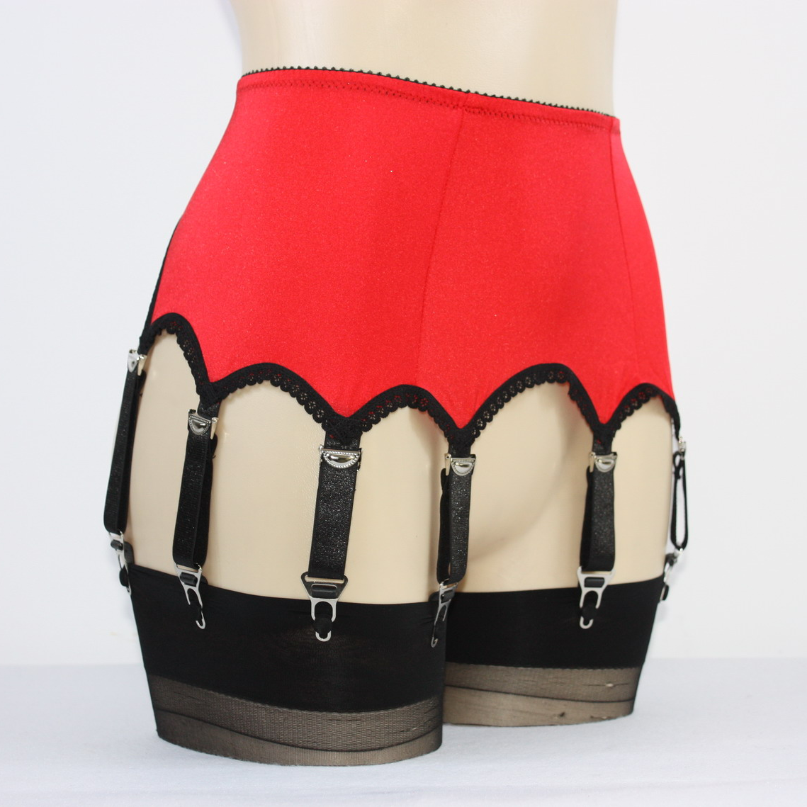 Alacki Retro Style 8 Straps Garter Belts Plain Color Suspender Belt Underwear