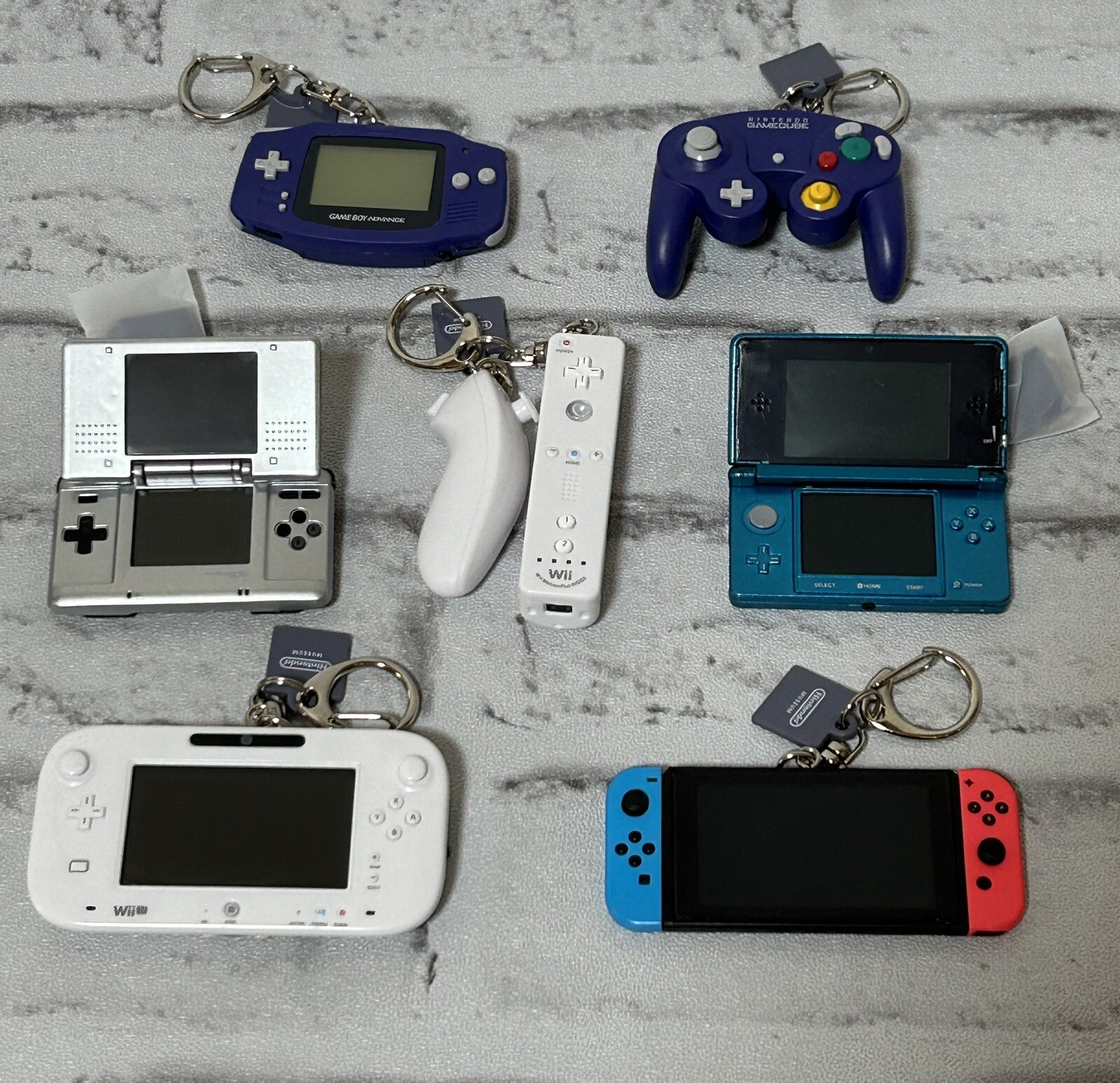 Nintendo Museum Game Hardware Keychain Collection 2000-2017 Complete 7 Set Japan