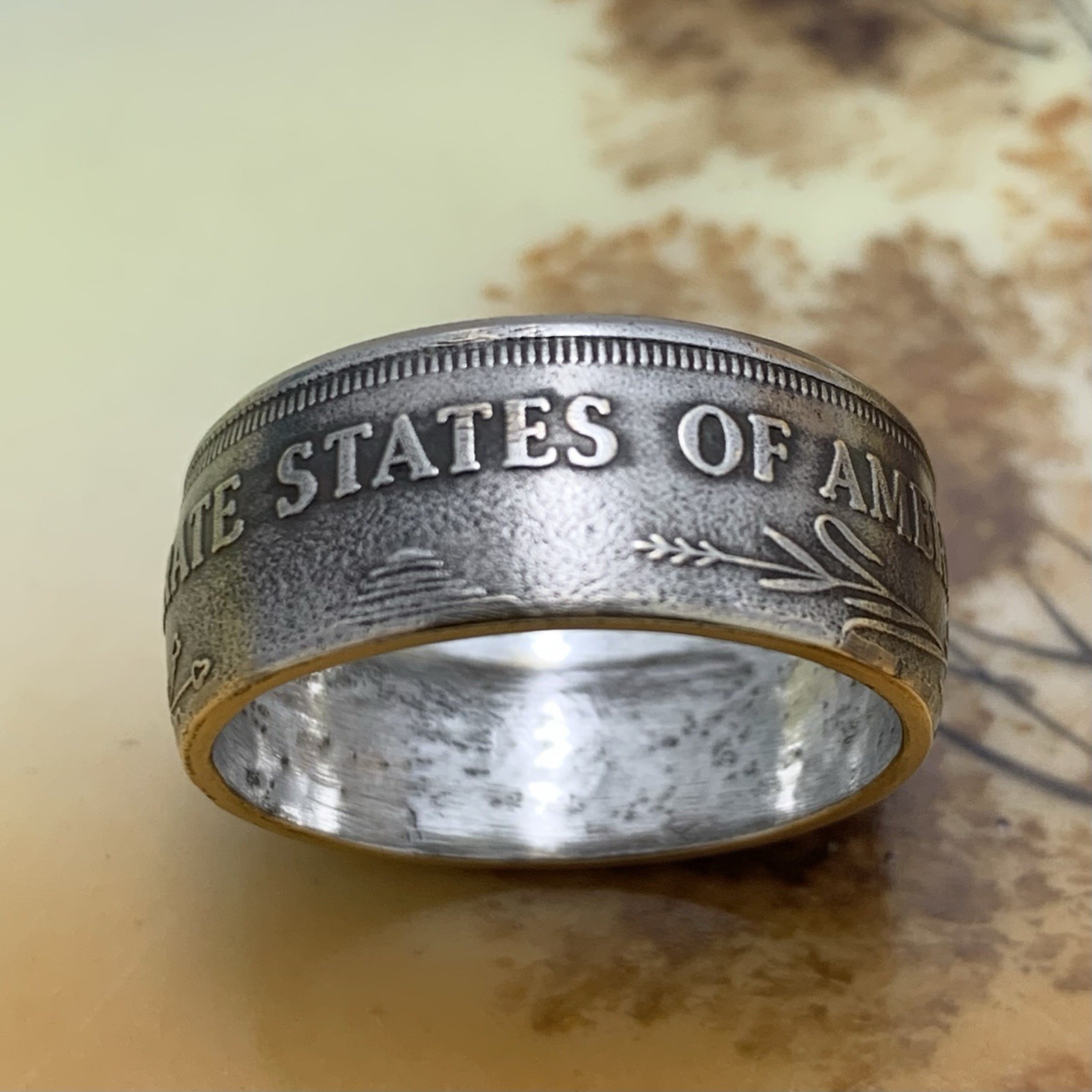 Unique 1861 Confederate States Coin Ring Size 11.5 - Civil War Reenactment
