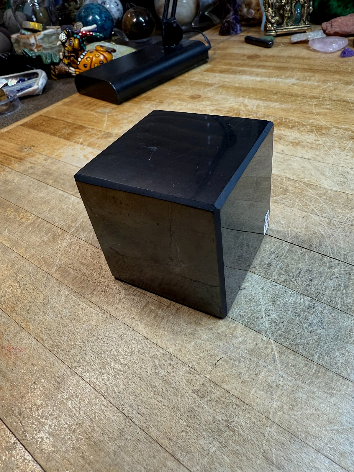 Shungite Med LG Polished Cube Beveled Edges Gemstone From Russian Federation 335