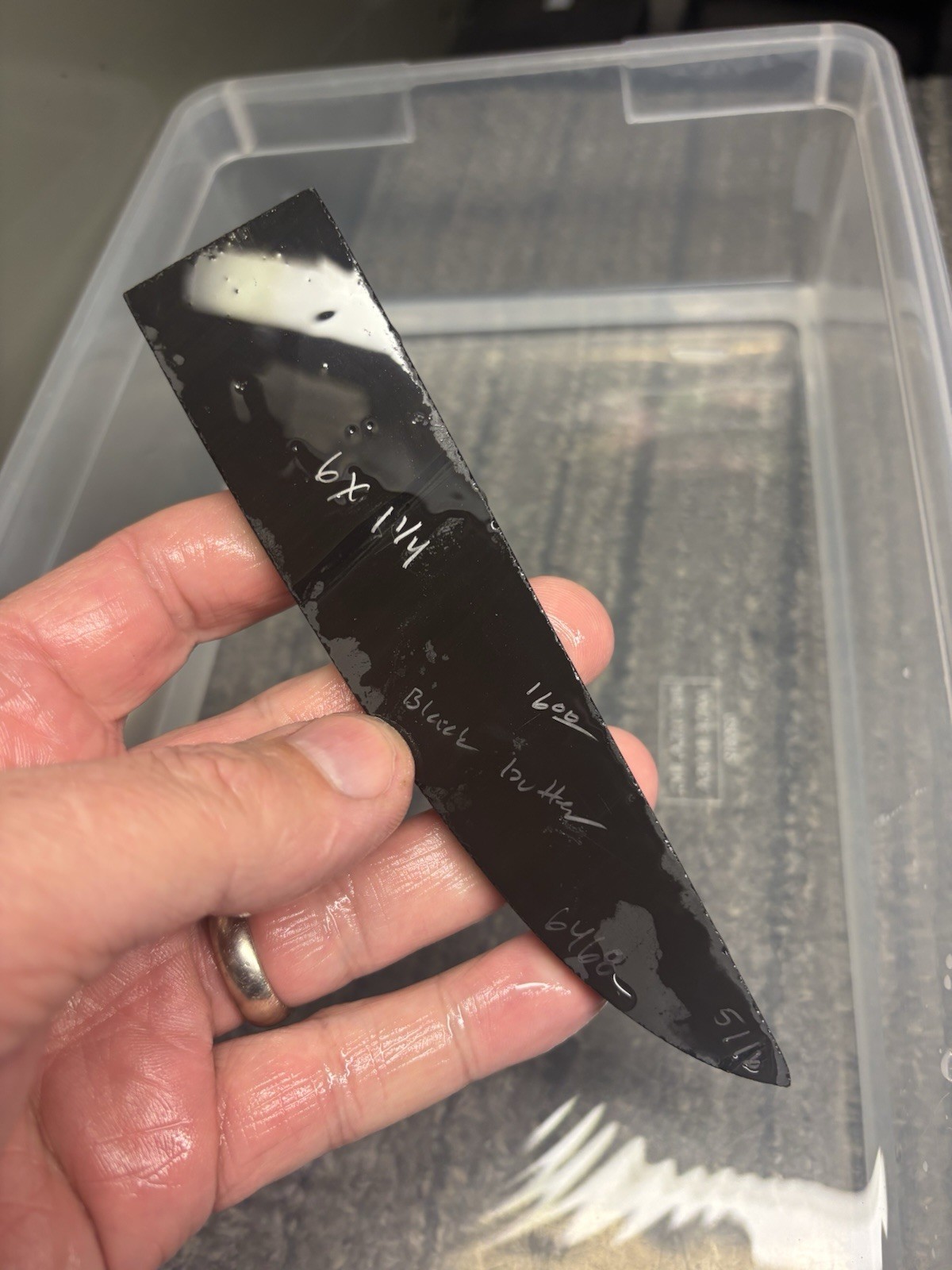Black Butter With Black Band Obsidian Knife Blade Flint Knapping Preform Blank