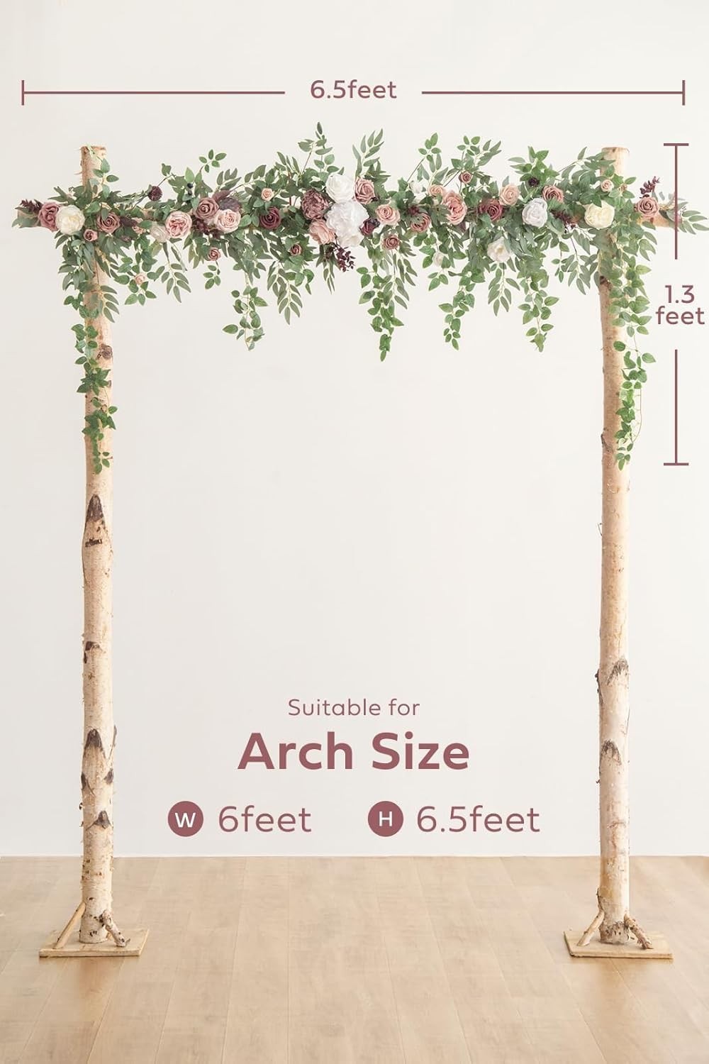 6.5FT Backdrop Floral Garland Spring Artificial Wedding Arch Flowers Pink Decor