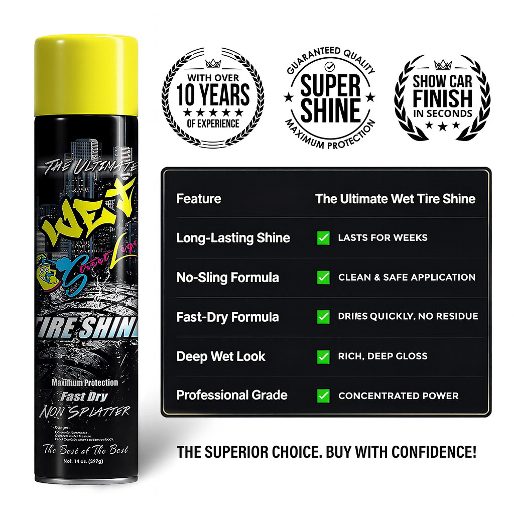 Street Legal The Ultimate Wet Tire Shine Wet Look High Gloss Long Lasting Box