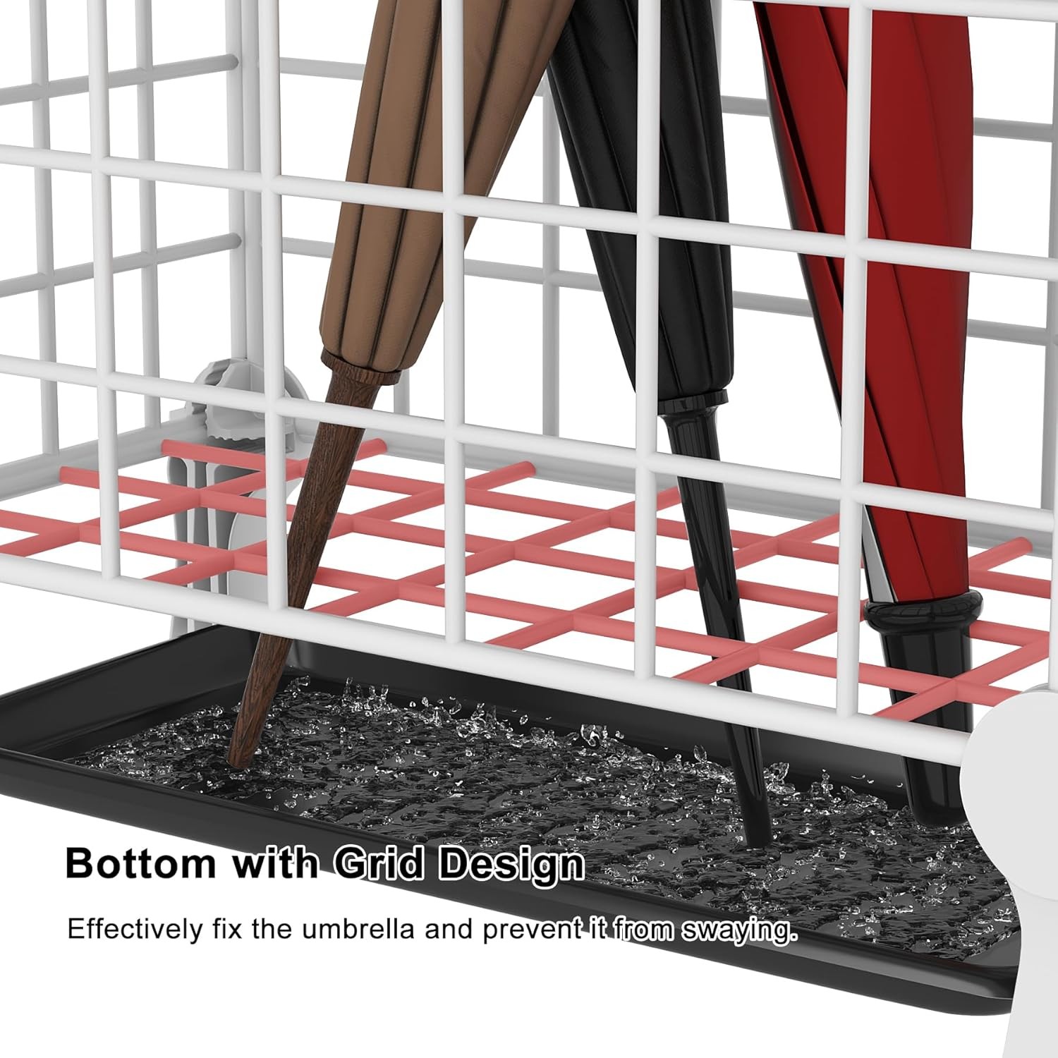 AWTATOS Umbrella Holder Entryway, Umbrella Stand Freestanding, Metal Square Umbr