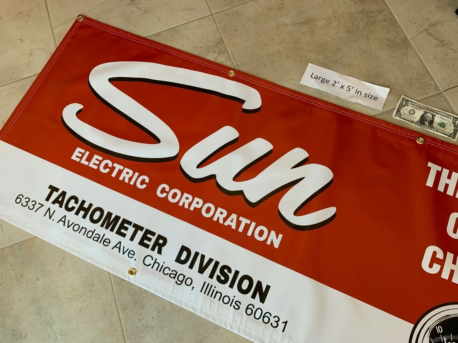 SUN TACHOMETER Garage Banner Sign (Large 2'x5')
