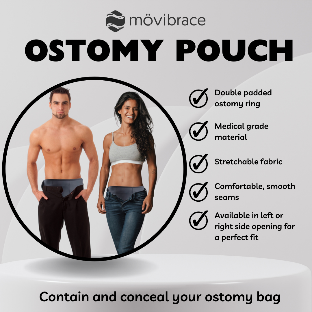 Movibrace Ostomy Stoma Pouch for Colostomy, Ileostomy and Urostomy Concealment