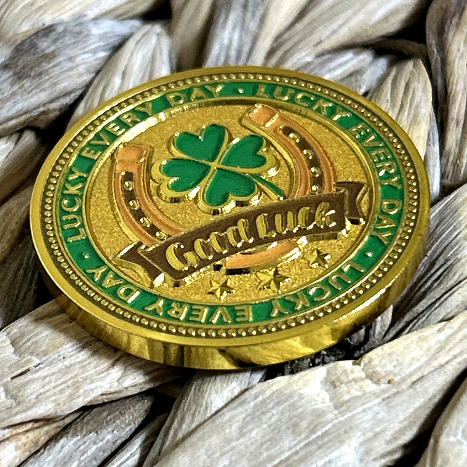Irish Shamrock Lucky #7 Golf Ball Marker Pocket Coin-Metal 1.3" Brand New!