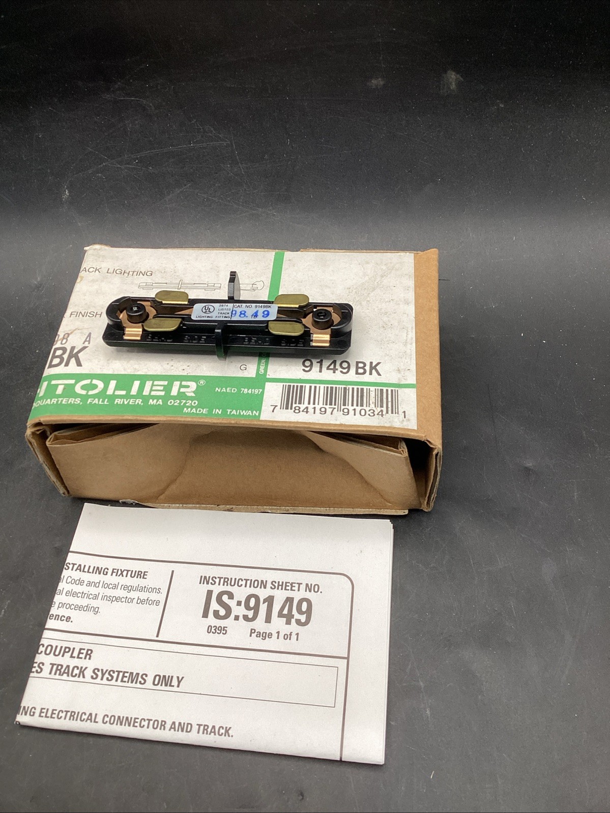 Philips Lightolier 9149BK Radius Mini Coupler Matte Black Finish New