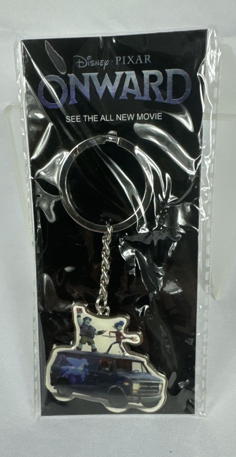 RARE 2020 ONWARD MOVIE PROMO KEYCHAIN DISNEY PIXAR CHRIS PRATT TOM HOLLAND FILM