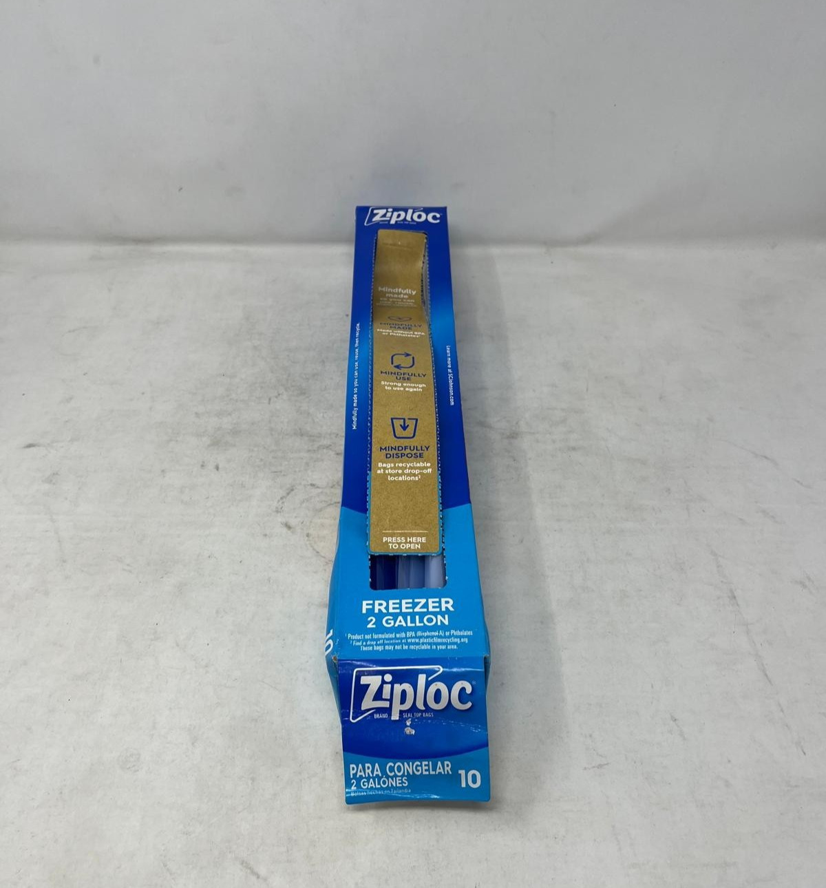 3 Pack - Ziploc 2 Gallon Freezer Bags, 10 Count (13" x 15") **Damaged Open Box**