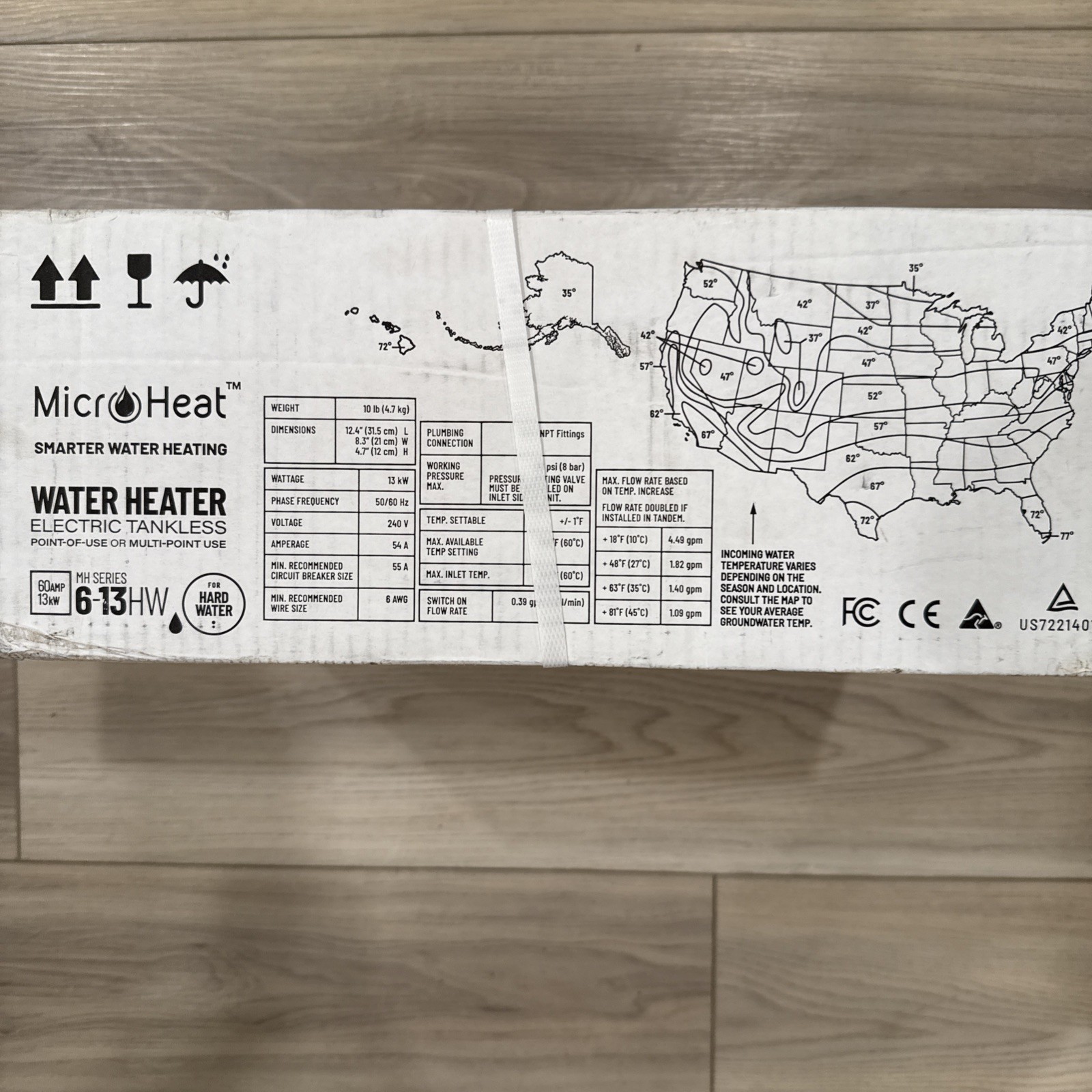 JVIS MicroHeat 6-13 240V 13kW 5-GPM Smart Tankless Electric Water Heater White