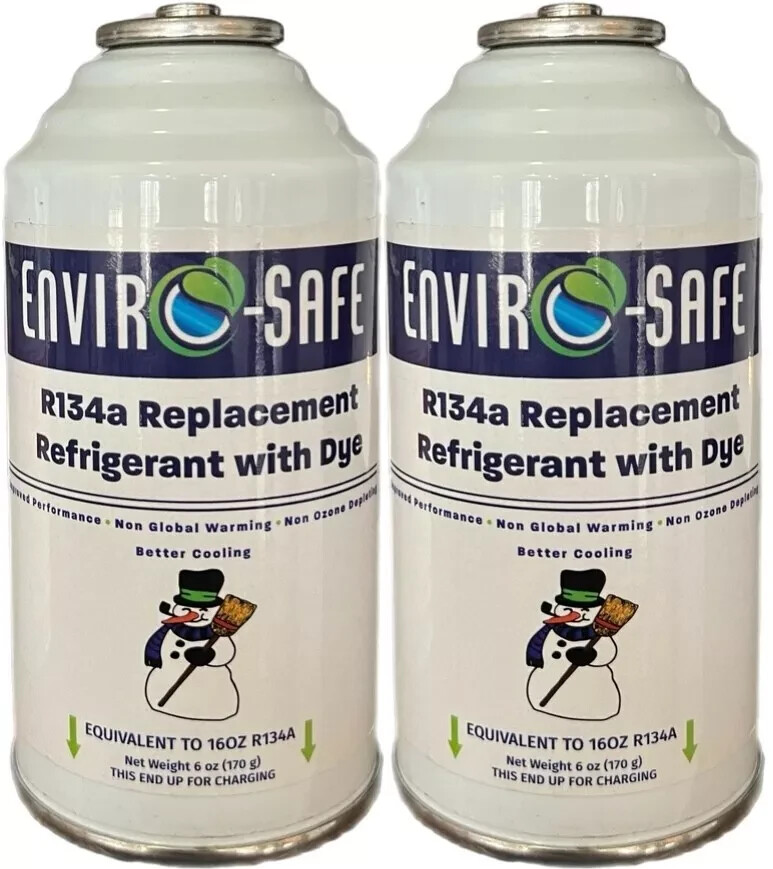 R 134a Refrigerant Replacement w/ UV Dye 6oz. Cans (2 Pack)