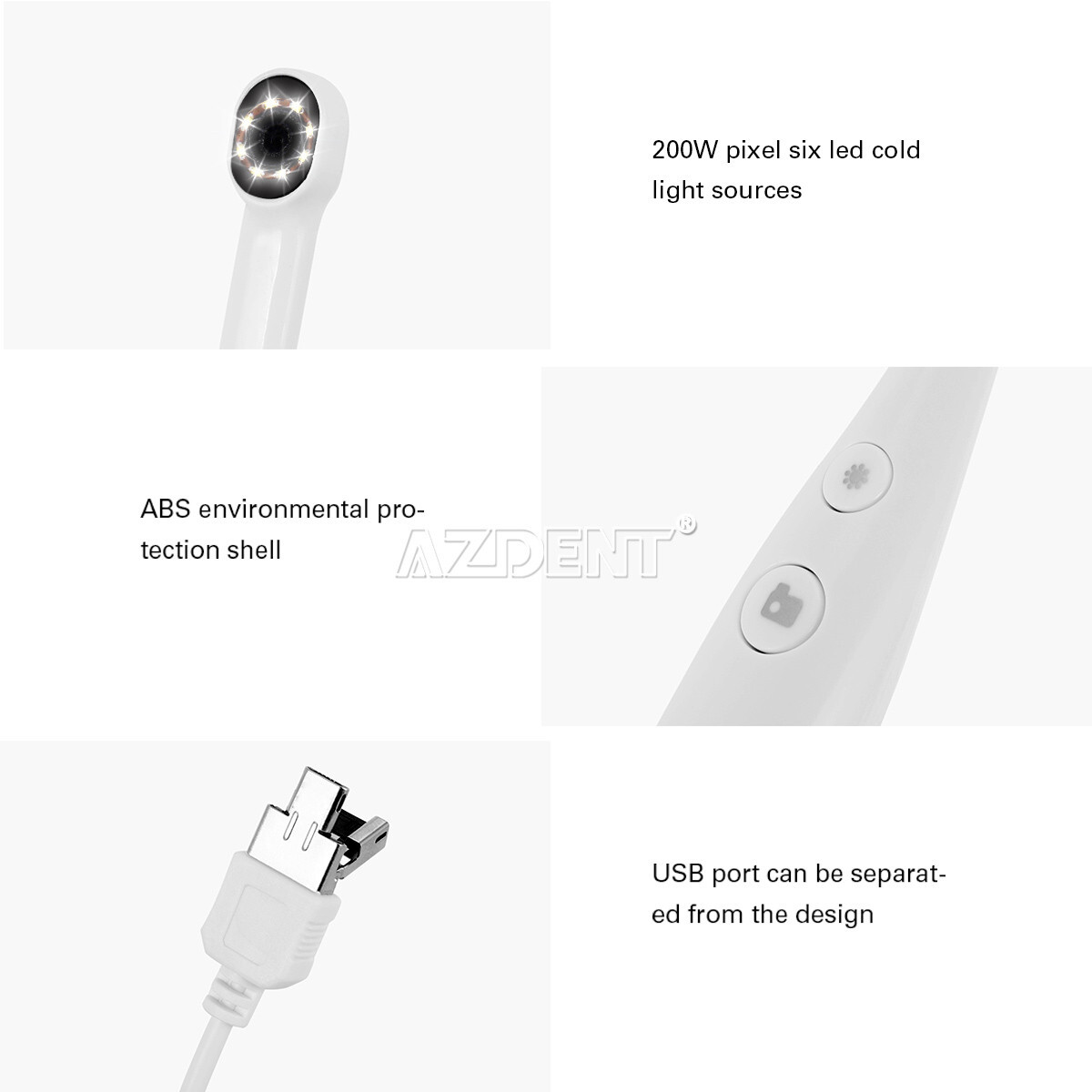 Dental Intraoral Camera USB Digital Imaging Oral HD Camera 8 LED light 3-speed