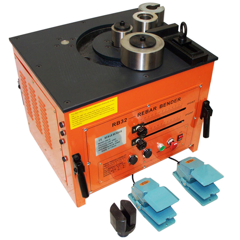 RB32 32mm #10 Electric Rebar Bender Bending Machine 1-1/4" Steel Rod 3700 Watt