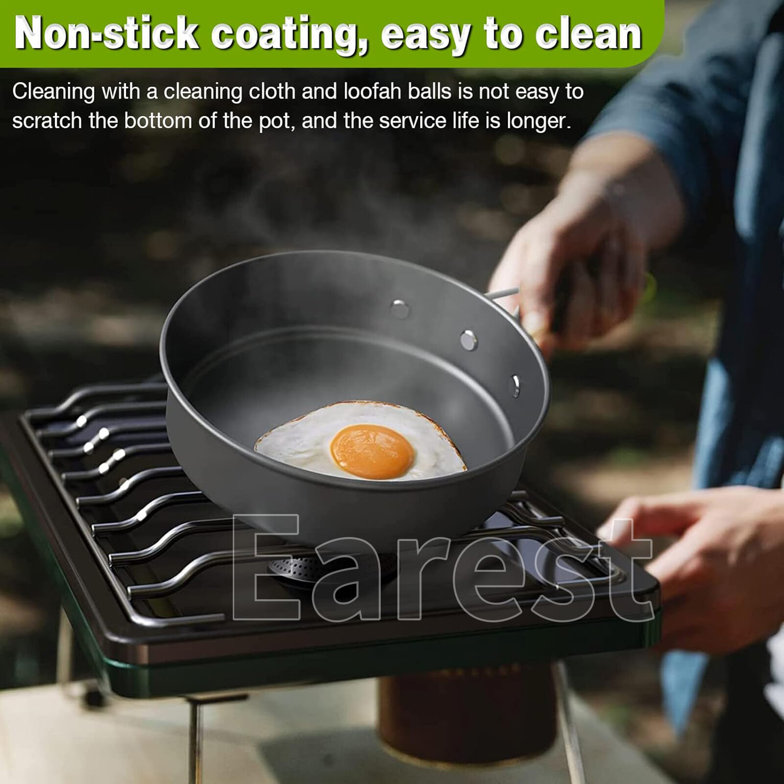 13Pcs Portable Camping Cookware Mess Kit Hiking Kettle Cooking Bowl Pot Pan Set