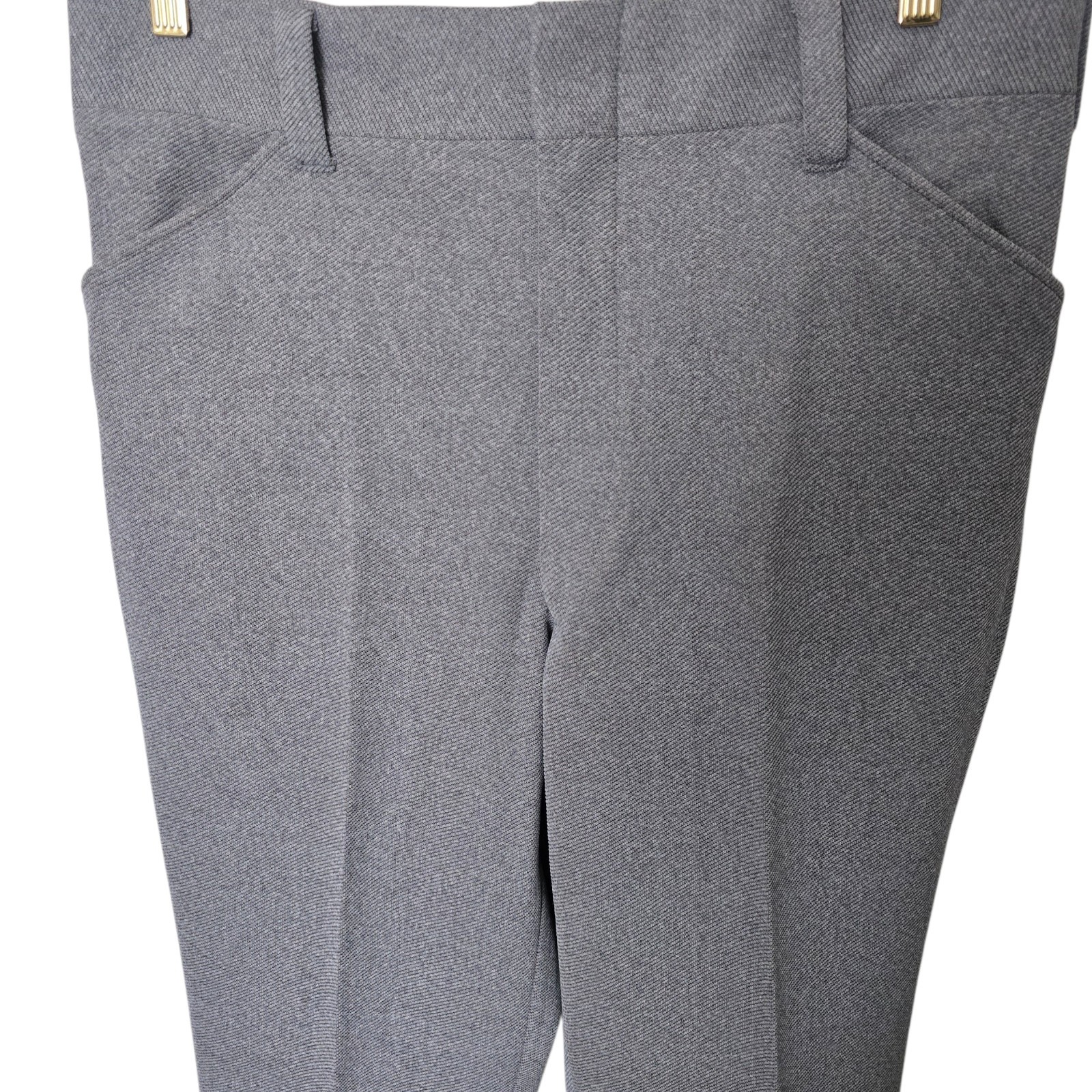 Vintage 1970s Polyester Hopsack Suit 44L 36x33 Flared Leg Wide Lapel