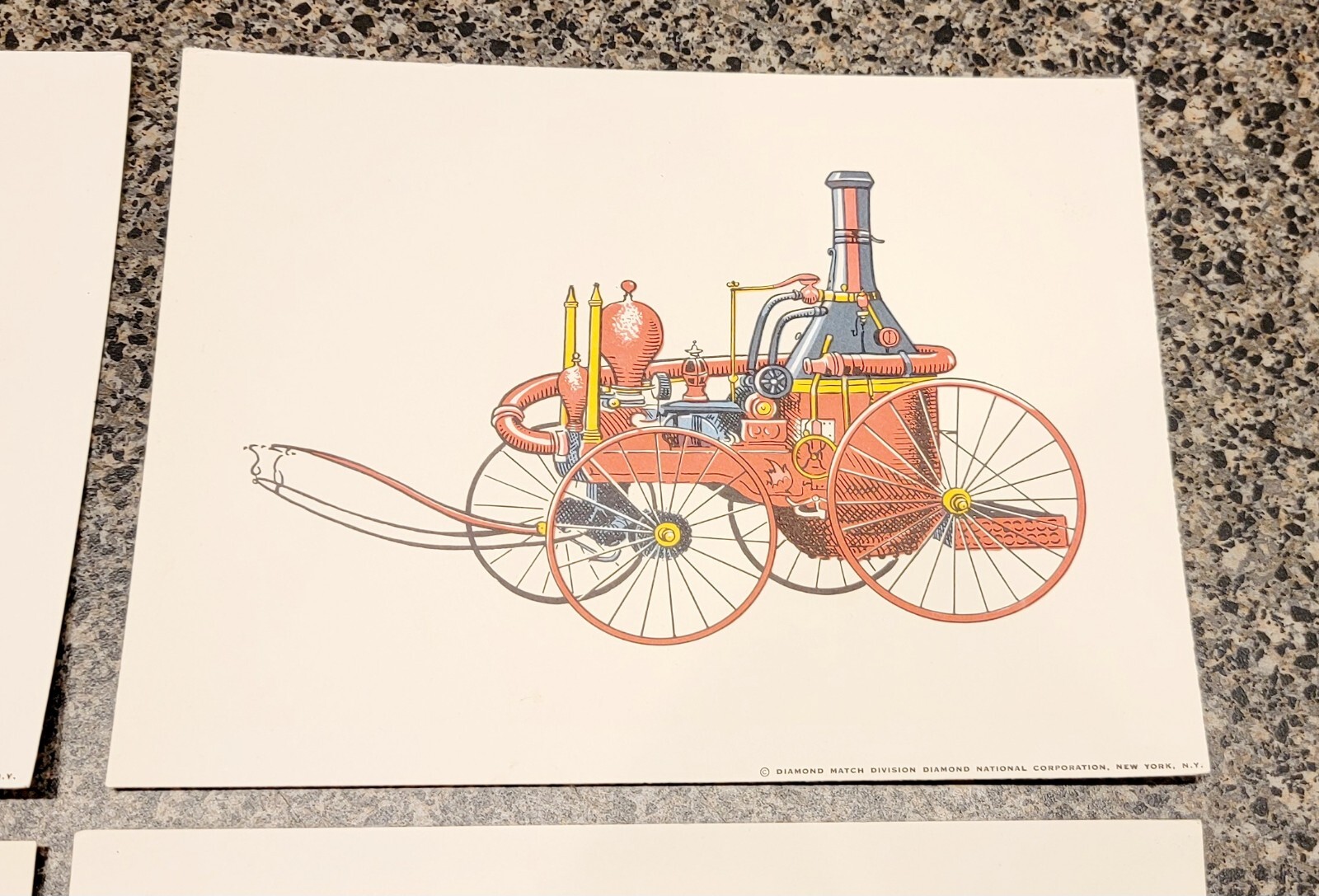 Vintage DIAMOND MATCH DIVISION Assorted ENGINE Prints Lot of (5) 8"x 6" NEW YORK