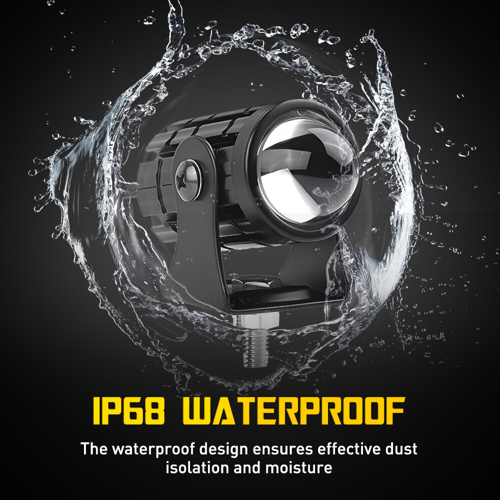 2x Motorcycle LED Headlight Fog Driving Spot Auxiliary Light Lamp Yellow White