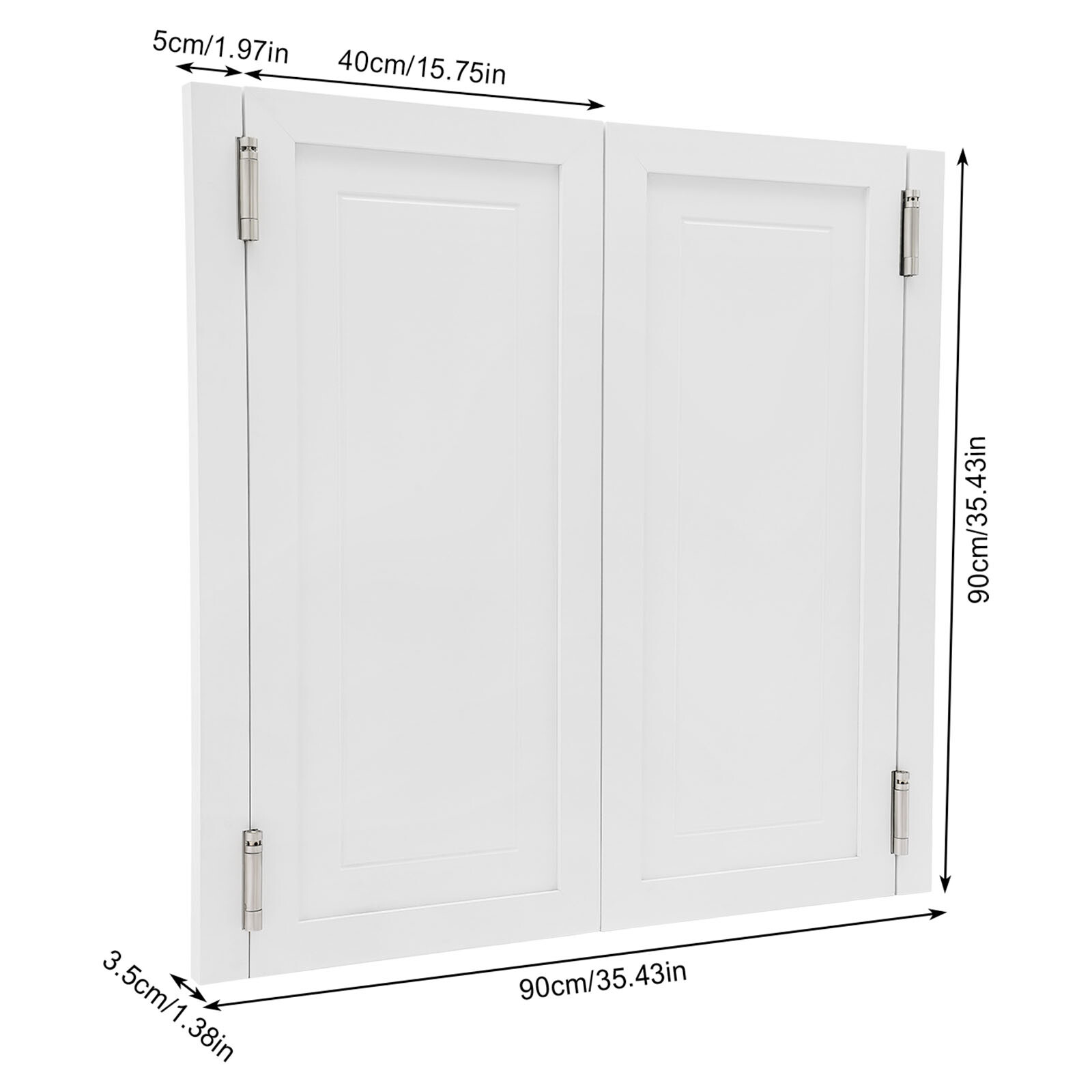 White Wood Swinging Door Wall-mounted Double Half Cafe Doors Saloon Bar W/ Hinge