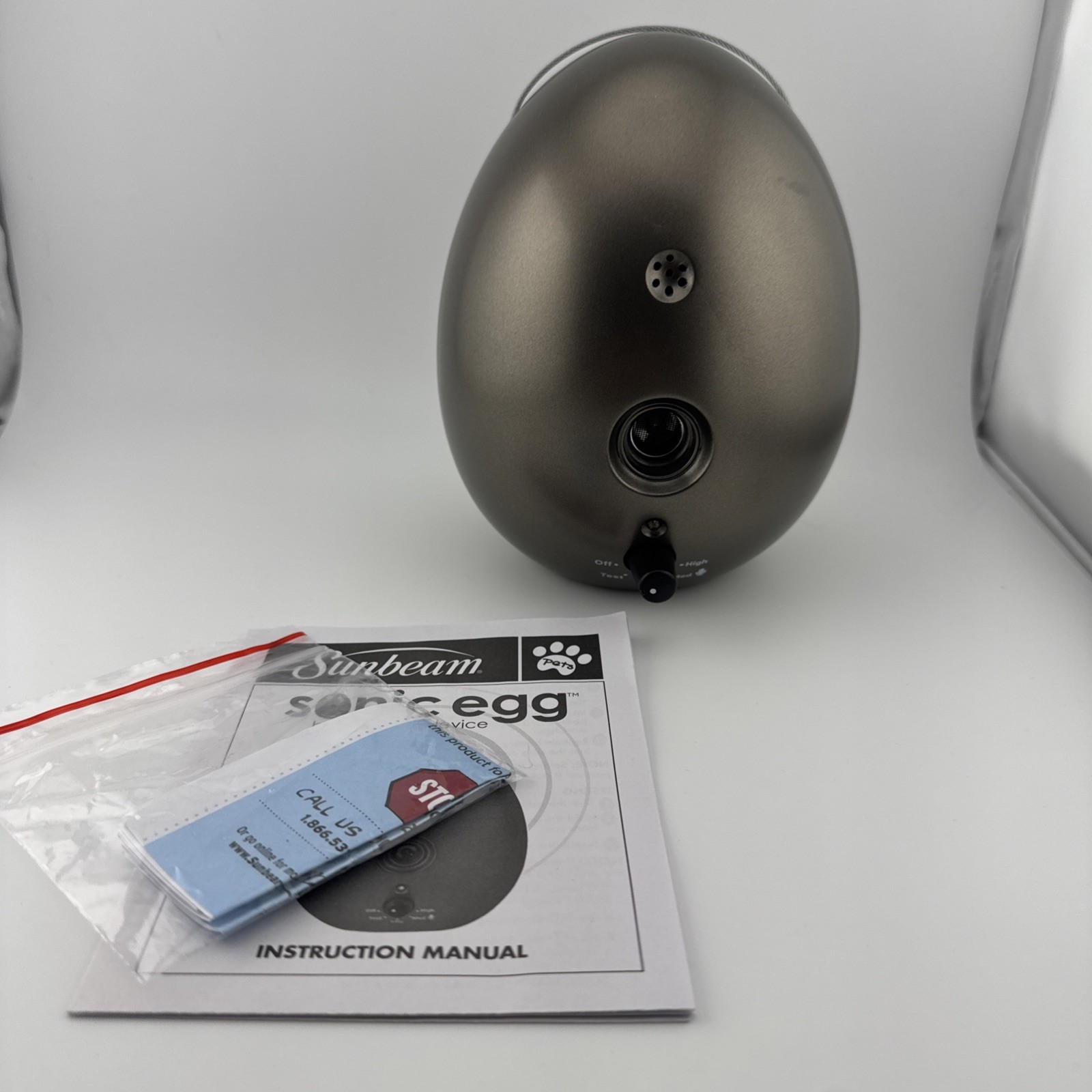 Sunbeam Sonic Egg SBBCU2 Ultrasonic Dogs Anti Barking Bark Deterrent Device