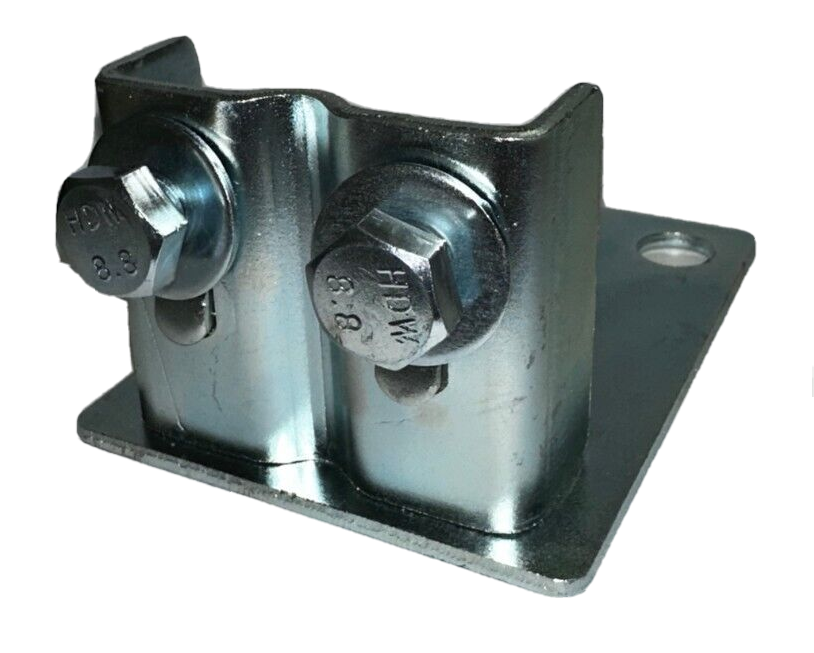 (2) Pallet Racking Universal Foot Plates for Uprights; Nuts, Bolts, Washer added