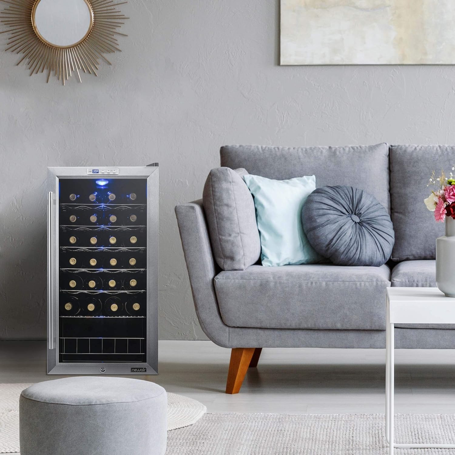 Newair AWC-270E-RB Freestanding Wine Fridge, 27 Bottles - Certified Refurbished