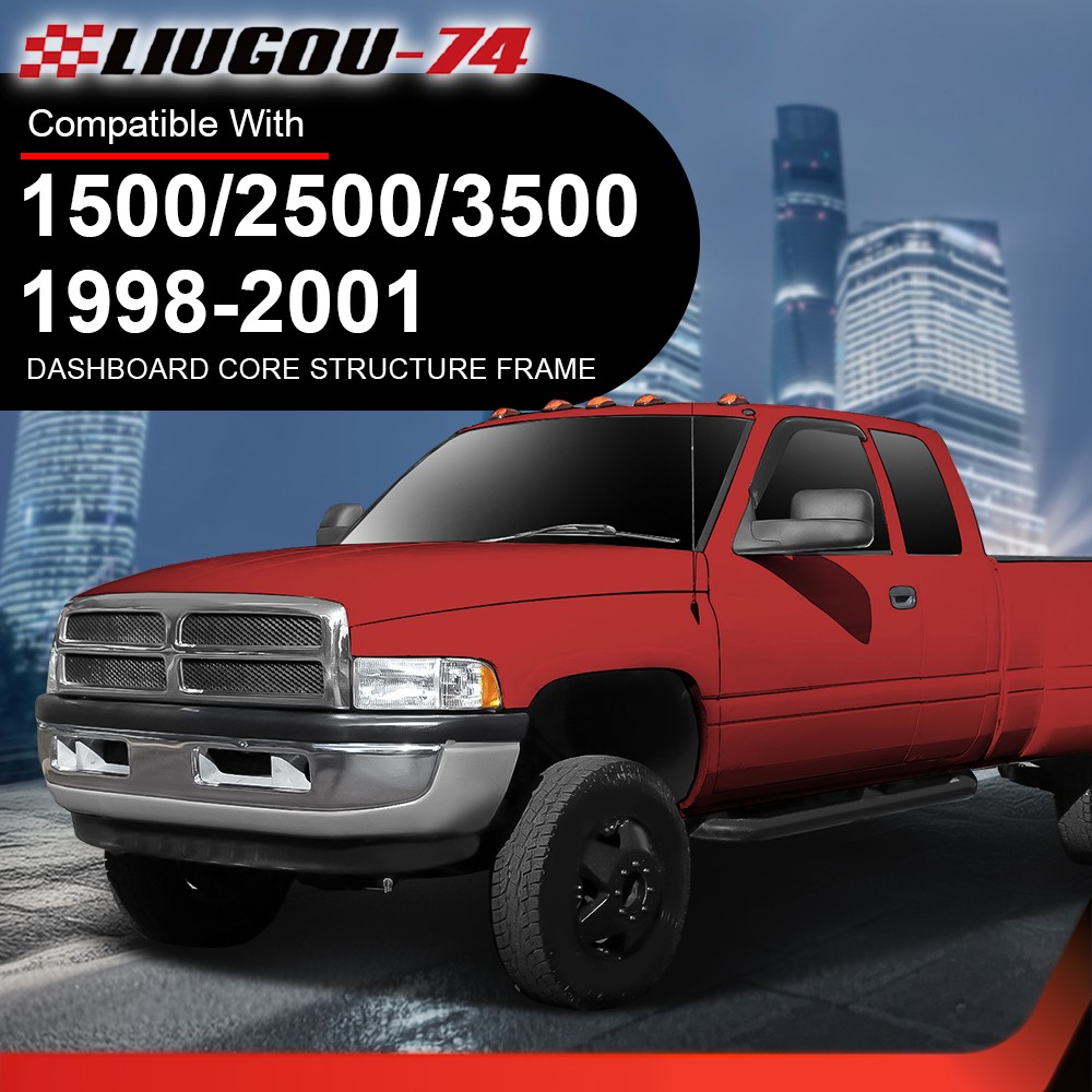 Fit For 1998-2001 Dodge Ram Dash Dashboard Core Structure Frame Single Aux Gray