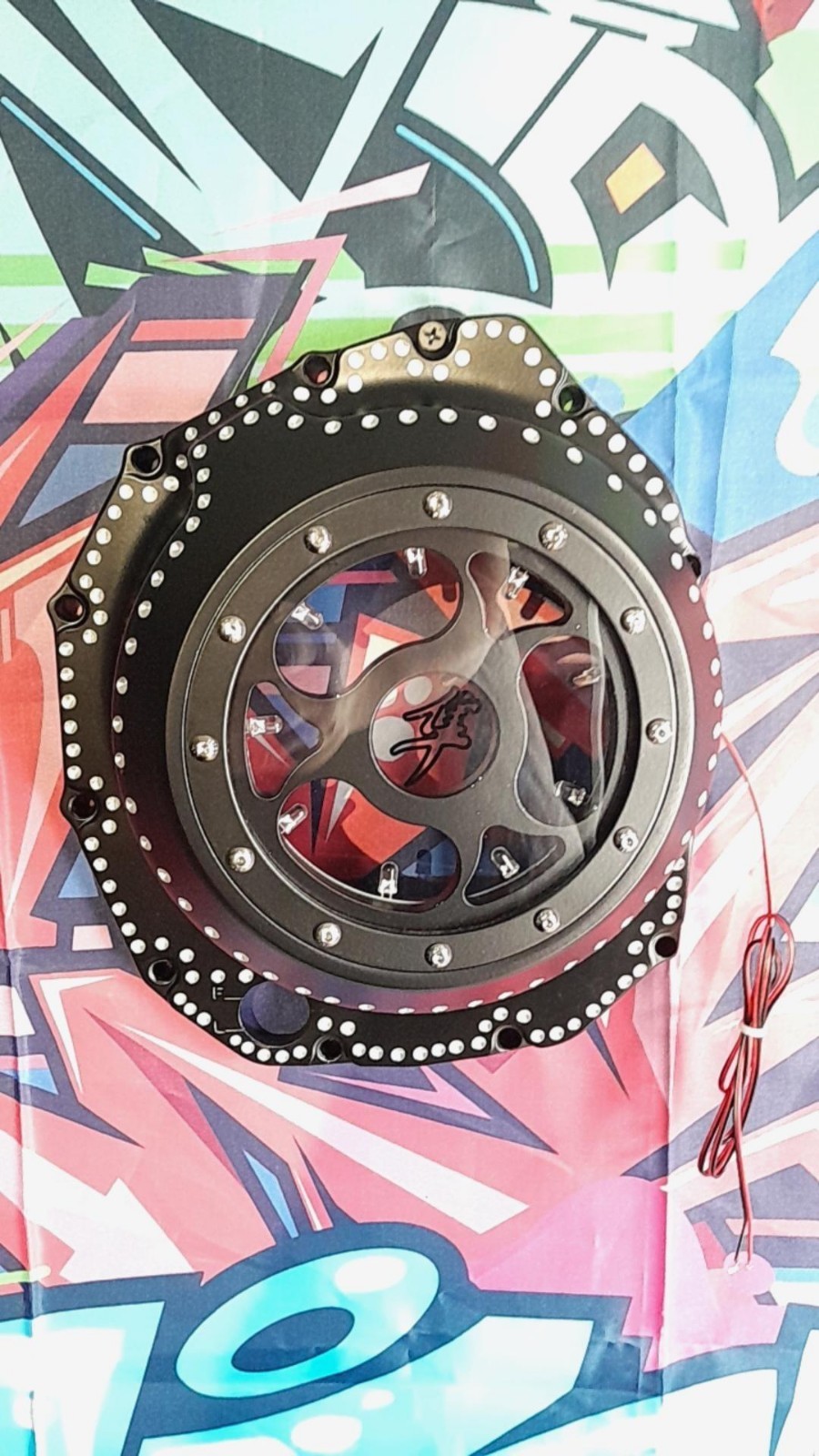 Suzuki Hayabusa Clutch Cover red Custom Diamond 🔹 Cut 99-20