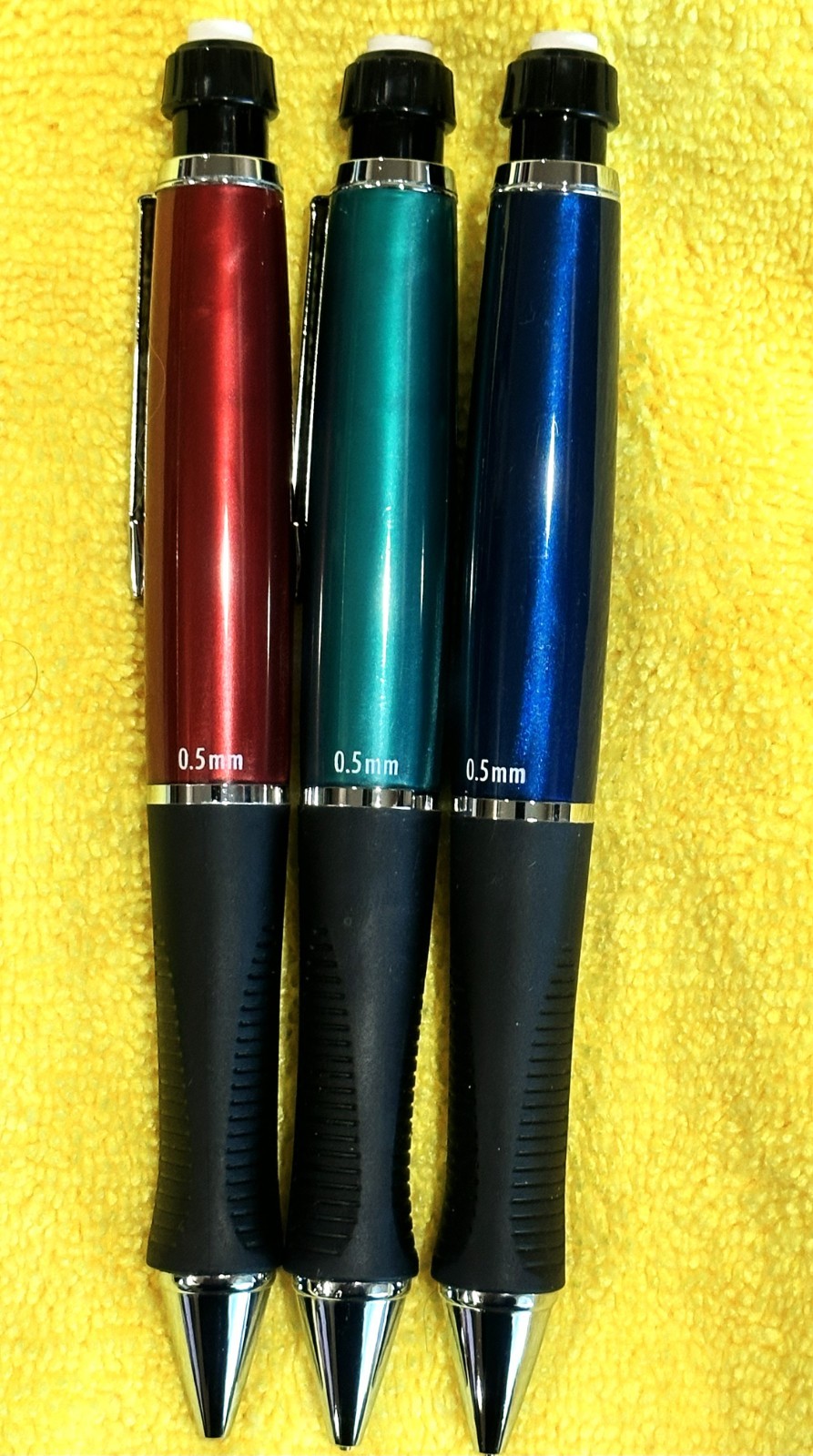 Paper Mate PhD Pencils .5mm Rare Cherry Red, Forrest Green, Midnight Blue