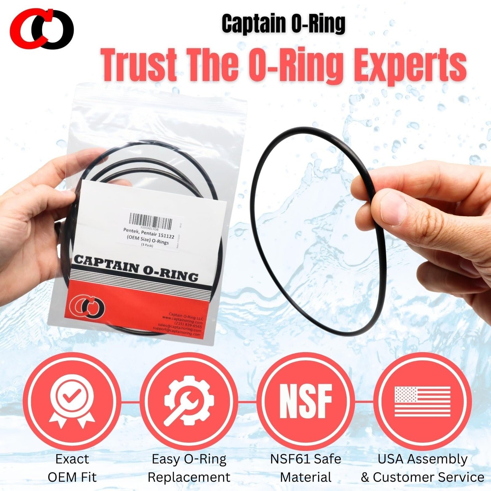 151122 O-Rings for Pentair Pentek Big Blue Water Filters Buna-N (3 Pack)