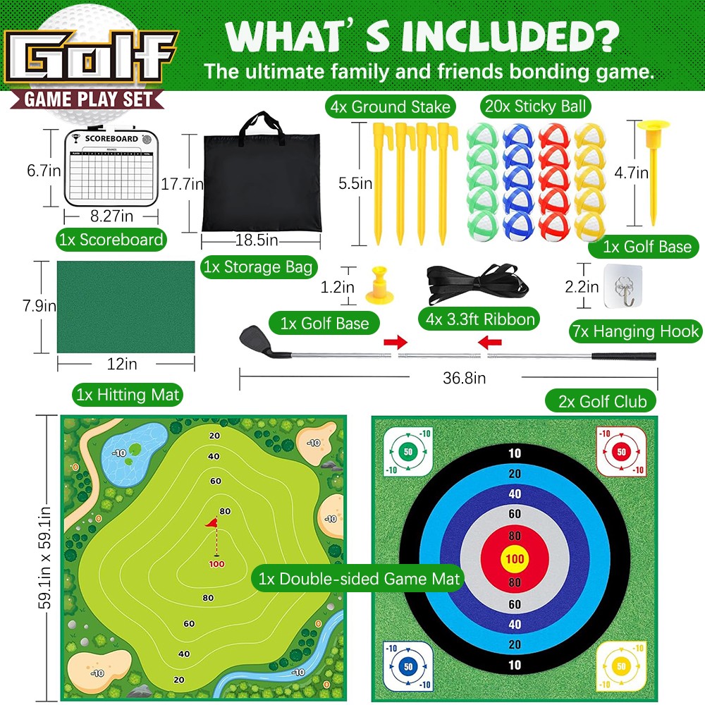 Battle Golf Chipping Game with Hitting Mat for Kids Adults Indoor Outdoor Gifts