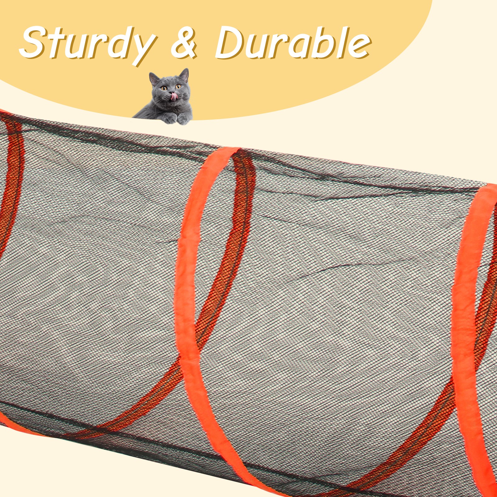 6 in 1 Portable Cat Play Tent with Tunnels and Cat Houses for In/Outdoor