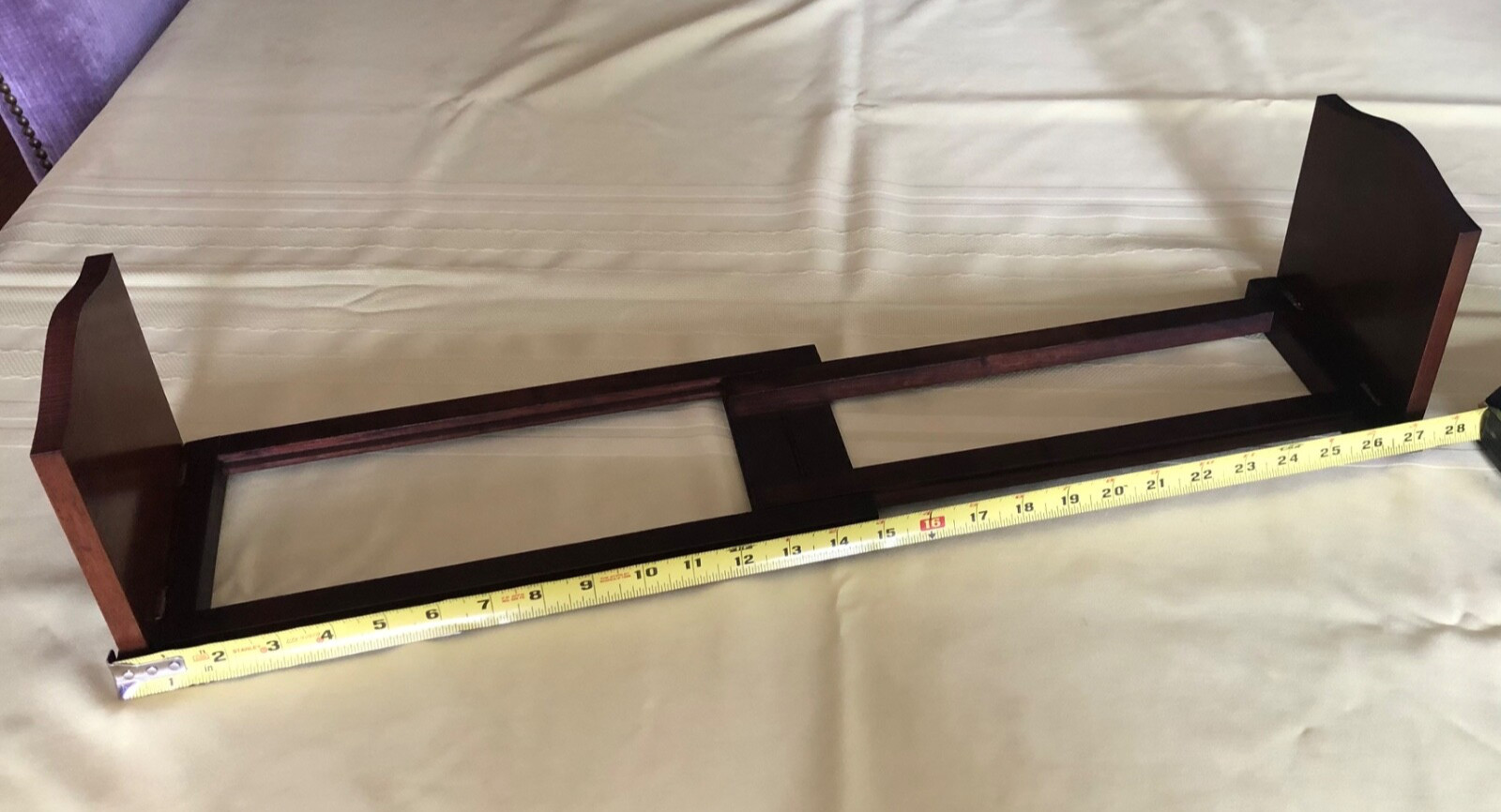 Antique English Regency Mahogany Book Slide Expandable Bookend Holder Library