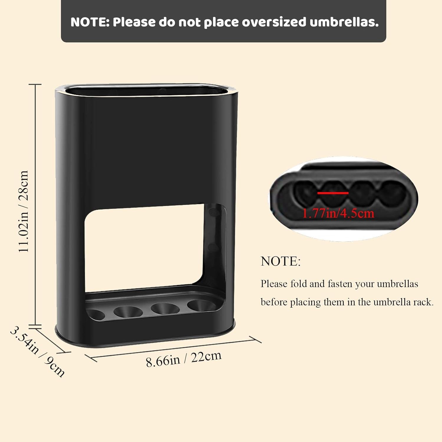 Umbrella Rack with Removable Drip Tray, Umbrella Holder Stand for Entryway, Free