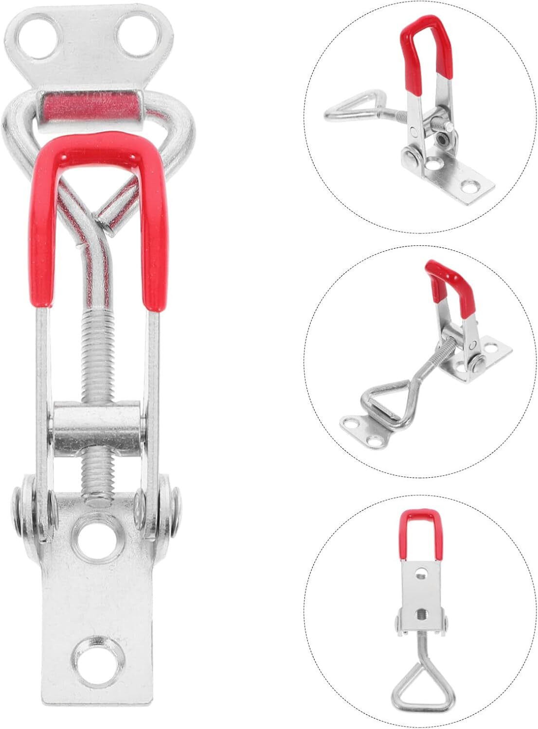 6 X Heavy Duty Steel Toggle Latch Catches Adjustable Lock Clamp For Boxes Case