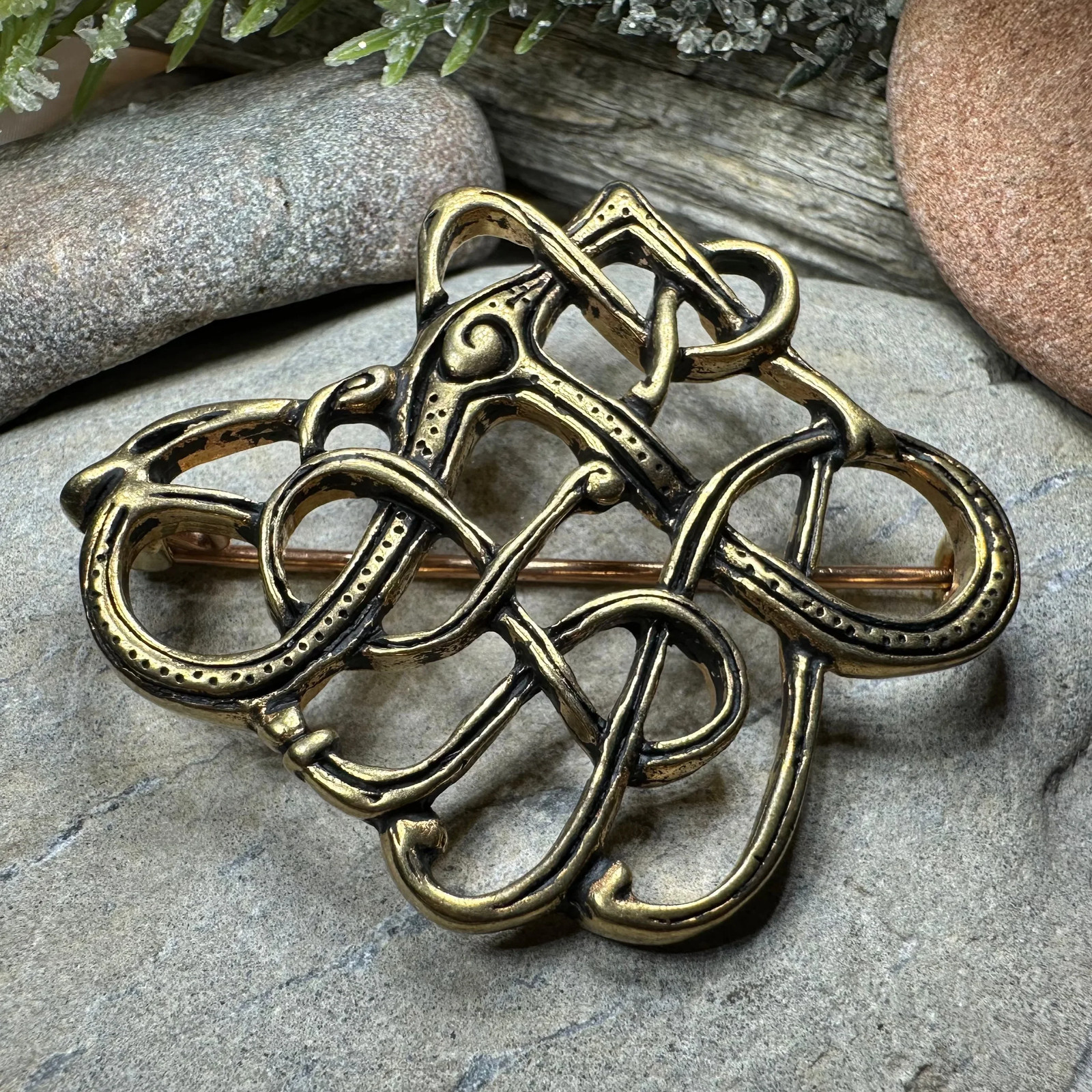Trollaskogur Celtic Viking Brooch Pagan Historical Replica Pin LARP Bronze