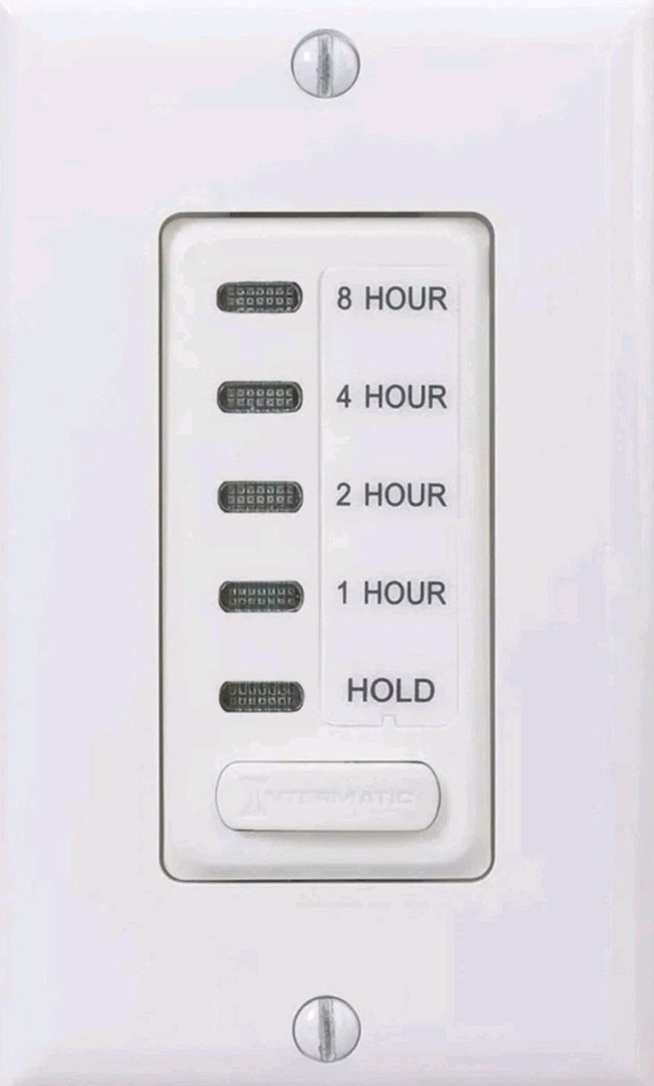 WHF EI220W-1 1/2/4/8 Hour SPST 1800-Watt In-Wall Countdown Timer White Quietcool