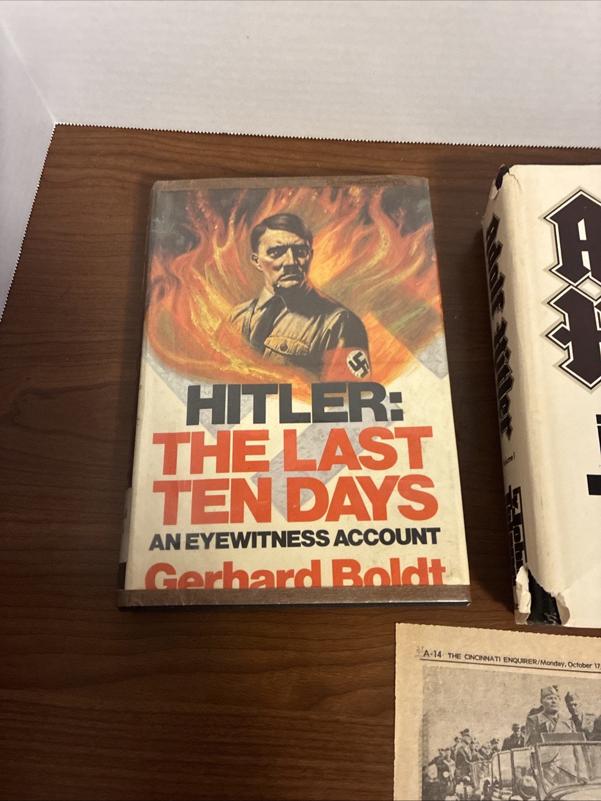 Adolf Hitler Books Plus Newspaper Clipping