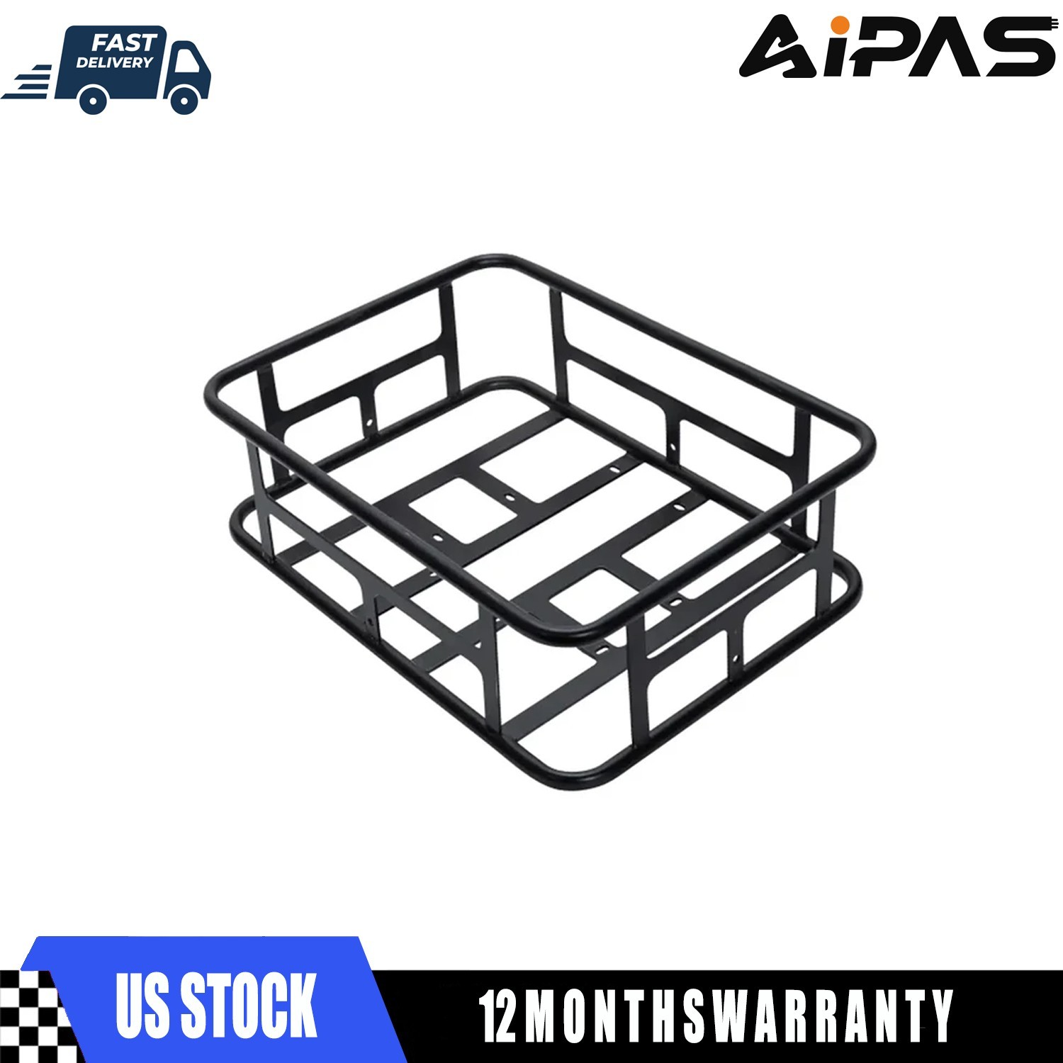 Rear Basket Large Storage Basket Black For Aipas Electric Bicycle Bike