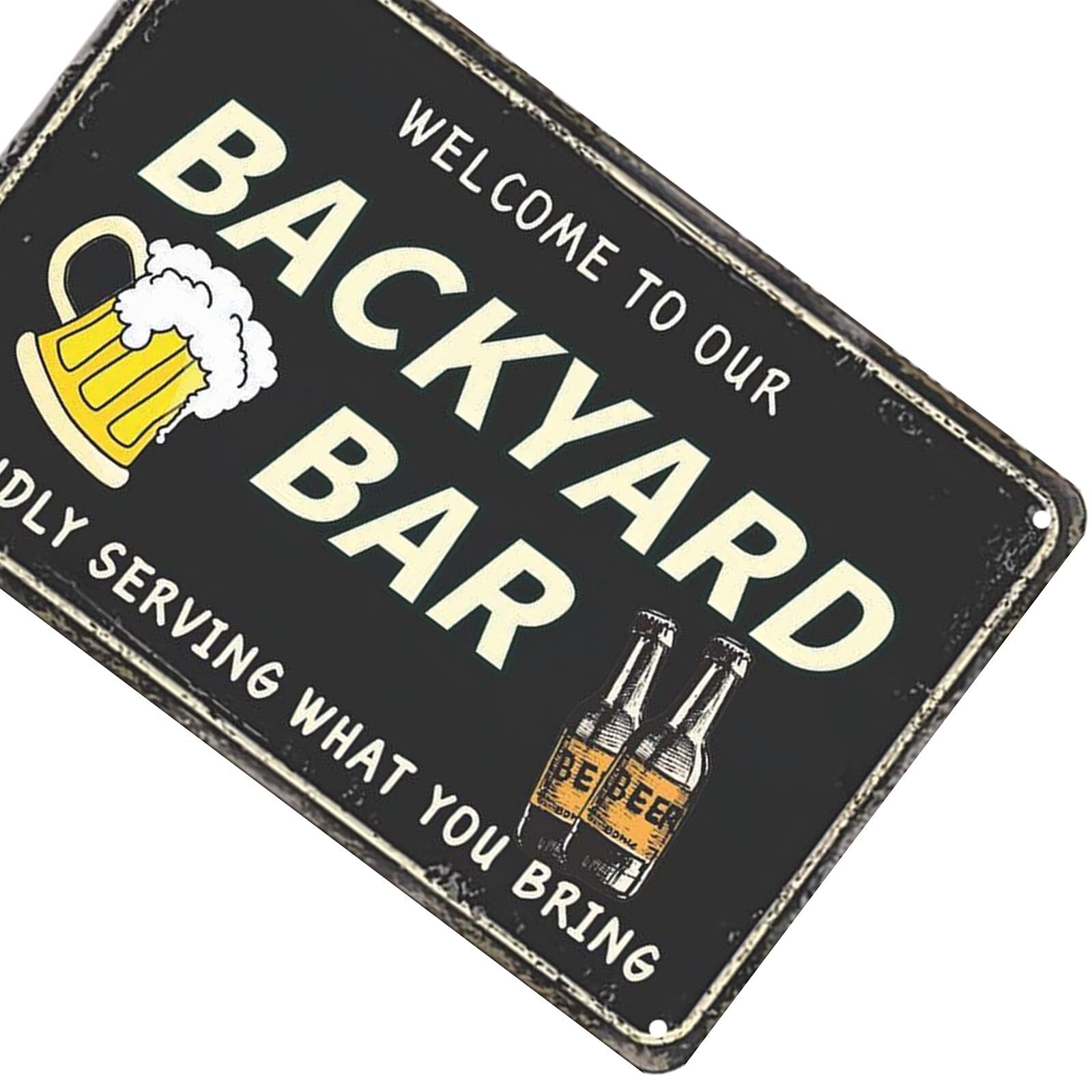 Funny Backyard Signs Outside Bar Decor Outdoor Pool Decor Outdoor Bar Signs B...