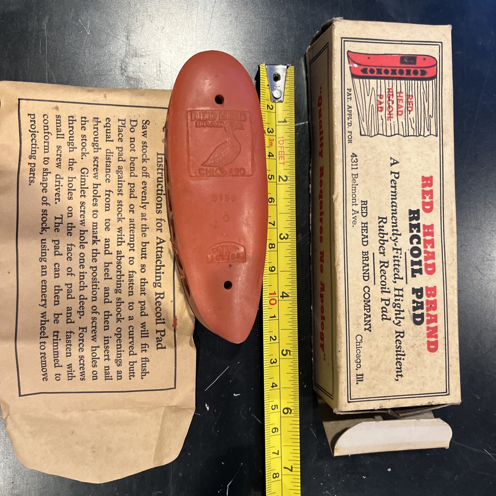 Vintage Red Head Permanent Type Recoil Pad Small. New In Box