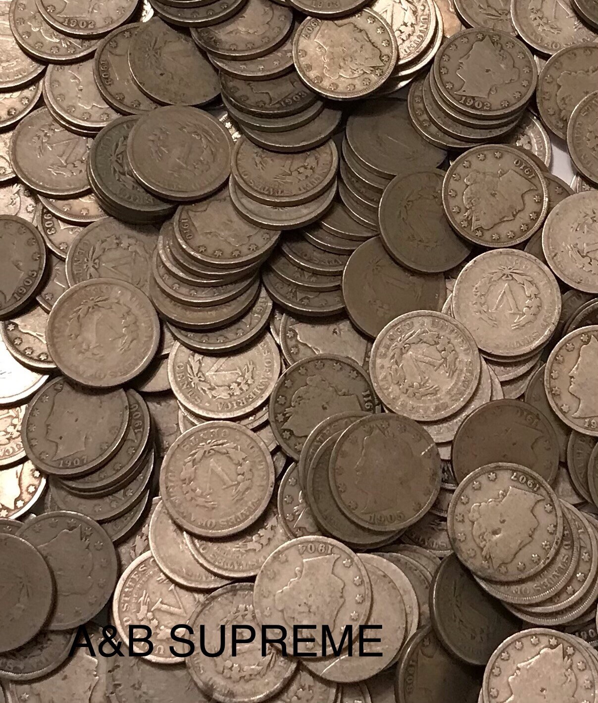 Huge Collection Of 100 Liberty V Nickels Good To Fine 1883-1912 Estate Sale Lot