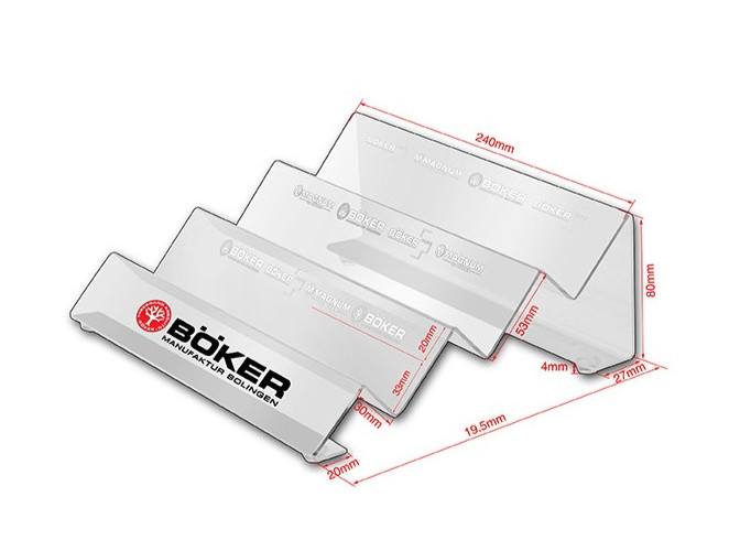 BOKER Acrylic Knife Display Stand 3 Rack Showcase Showroom Collection 099904