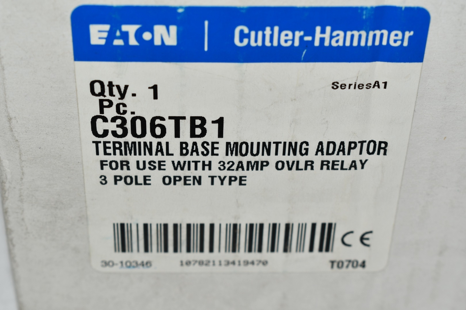 NEW Eaton Cutler Hammer C306TB1 Din Rail And Panel Mtg Adapter For 32A