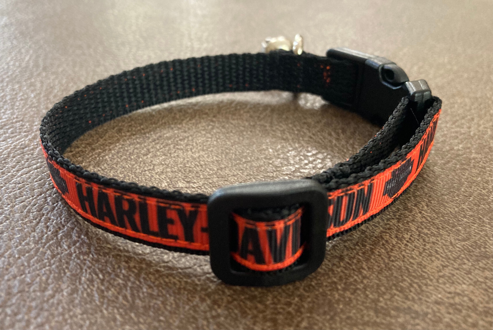 1/2 inch Wide Harley Cat Collar 2 Sizes on Nylon Webbing