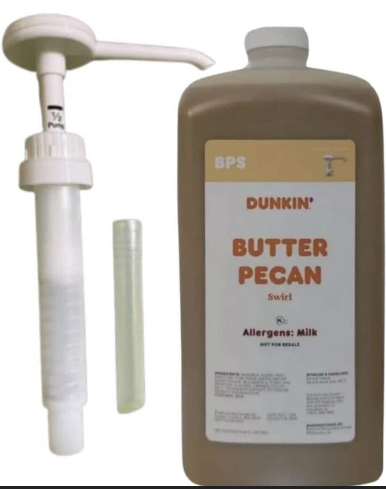 Dunkin Butter Pecan Swirl 64 Oz Jug With FREE PUMP 90+ Days From Purchase