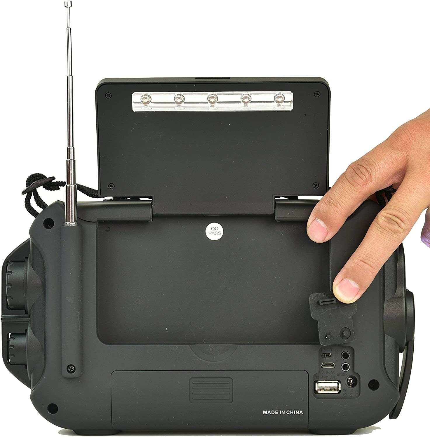 Kaito KA600L Emergency AM/FM/SW NOAA Weather Alert Radio with Solar Crank Black