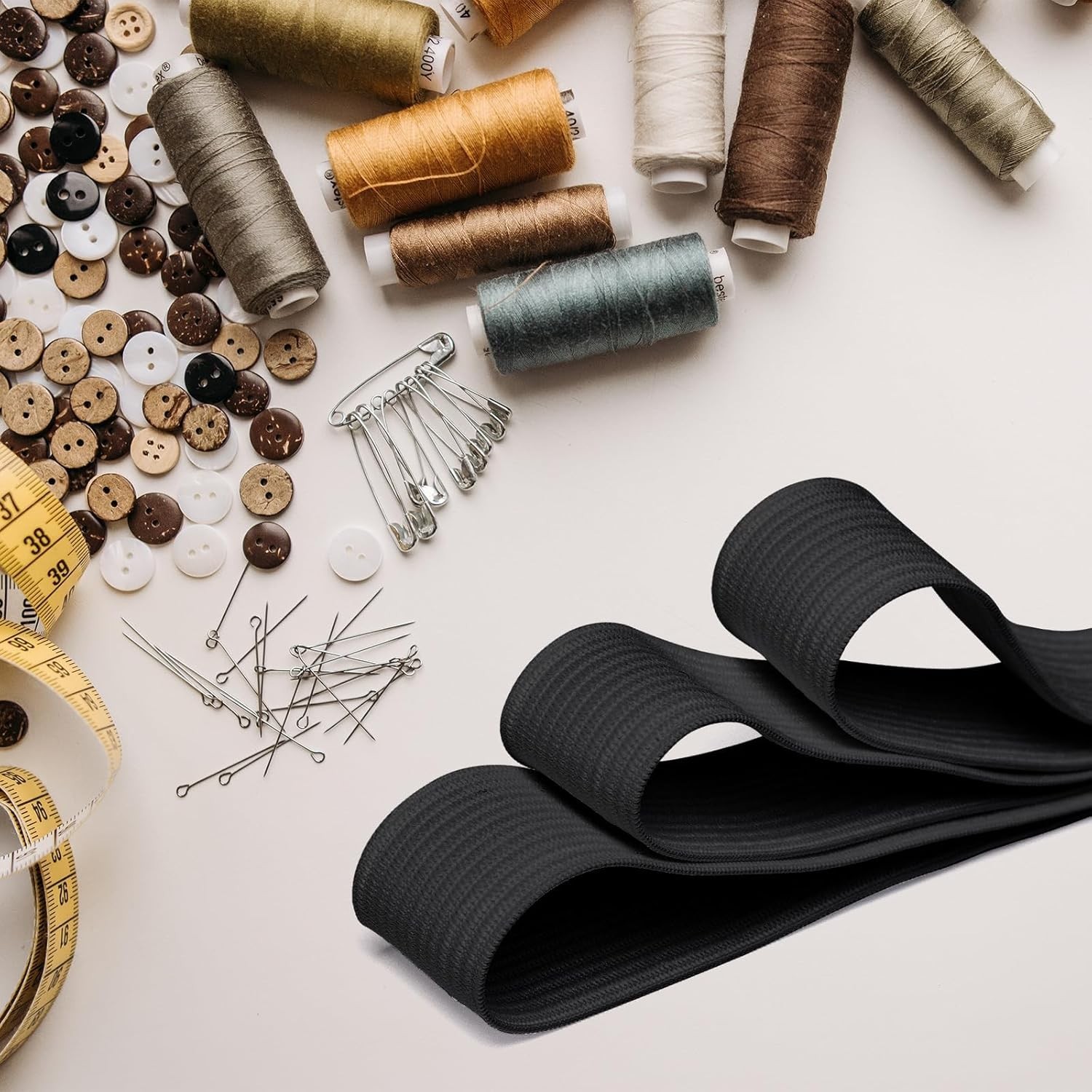 Elastic Band for Sewing, 3/4 Inch x 1 or 12 Yard High Elasticity Sewing Elastic