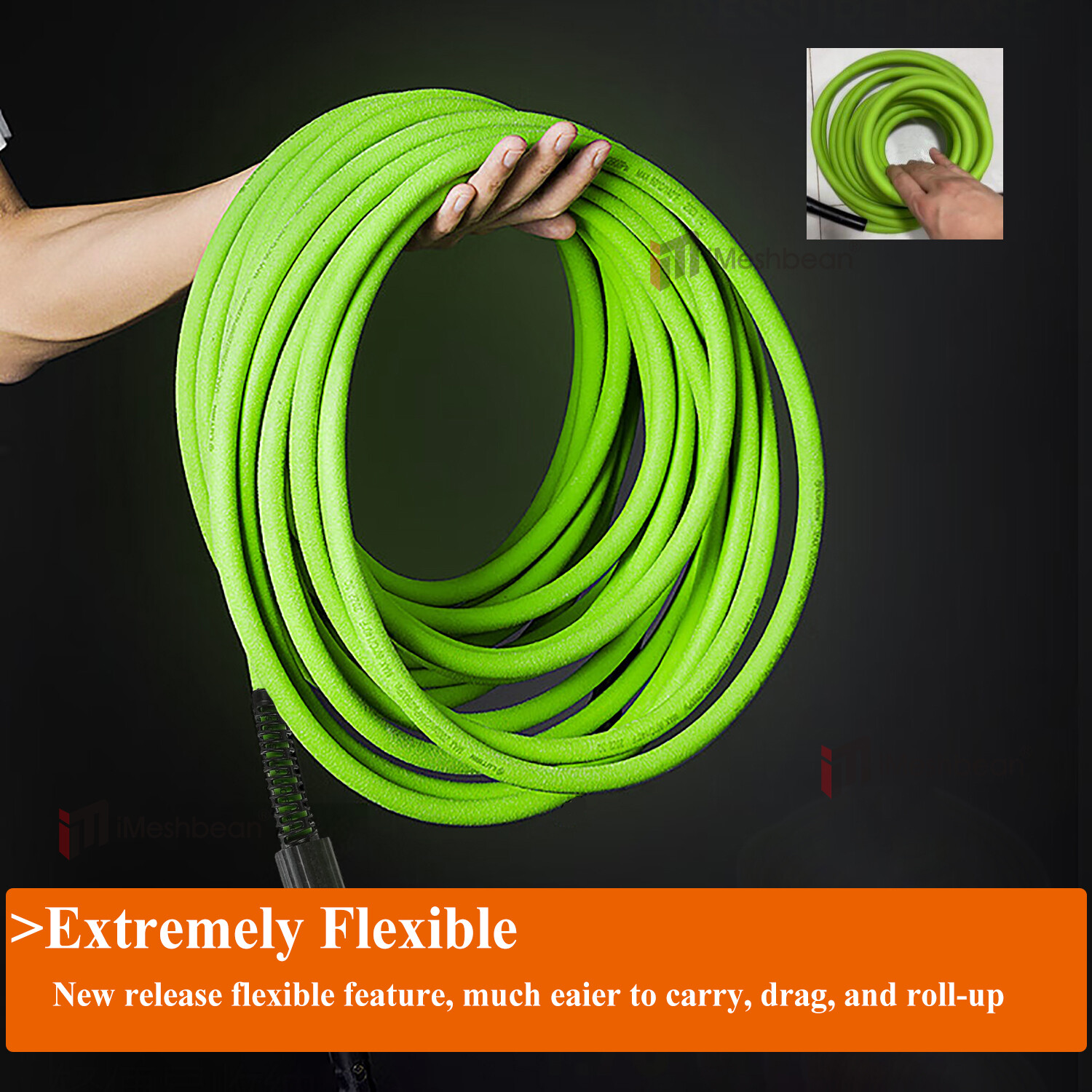 Kink Resistant Pressure Washer Hose 1/4"x25/50' 3600 PSI M22-14&15mm, or 3/8" QC